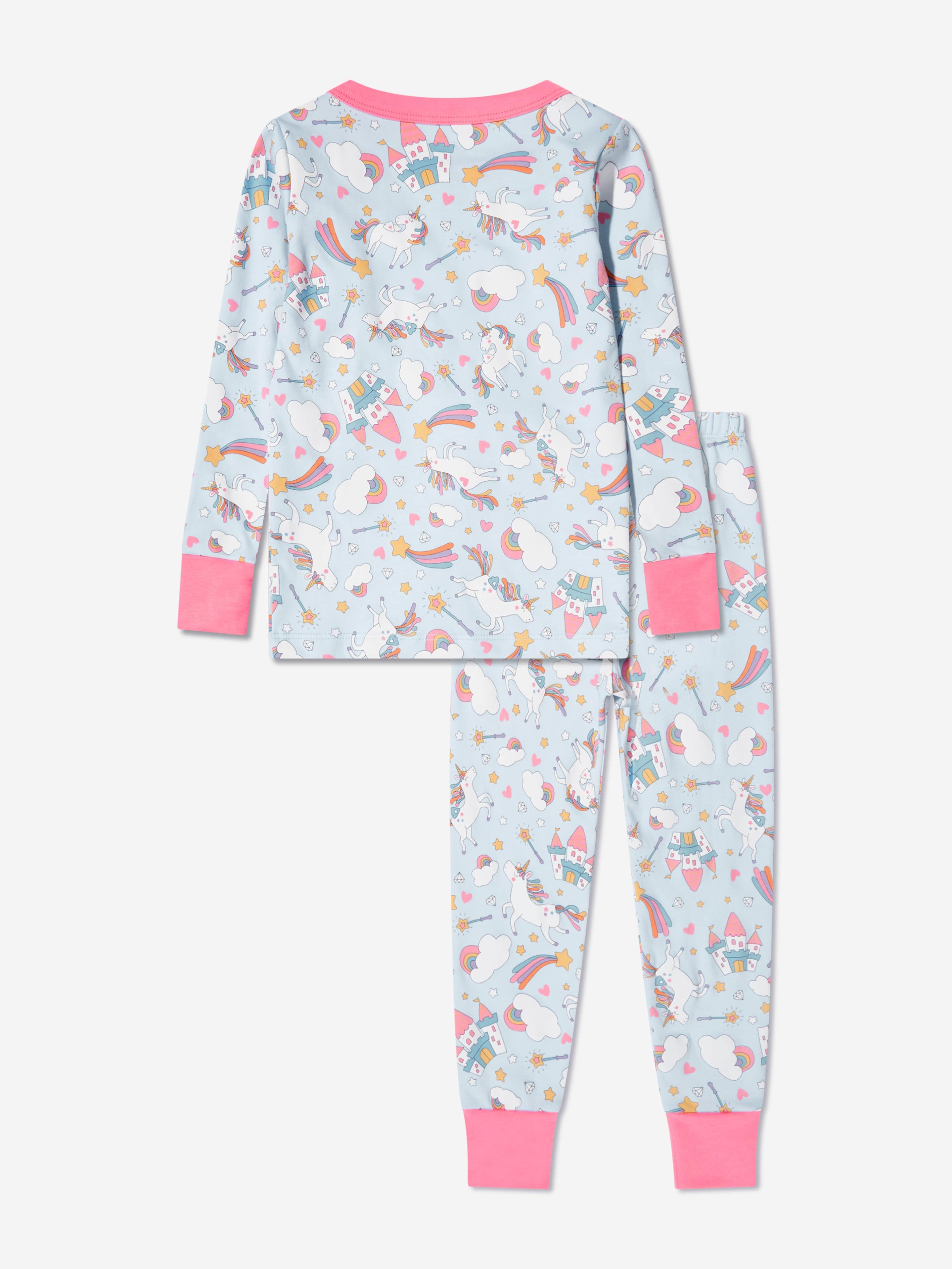 Magnolia Baby Girls Dreamy Unicorns Long Pyjamas in Pink Childsplay Clothing