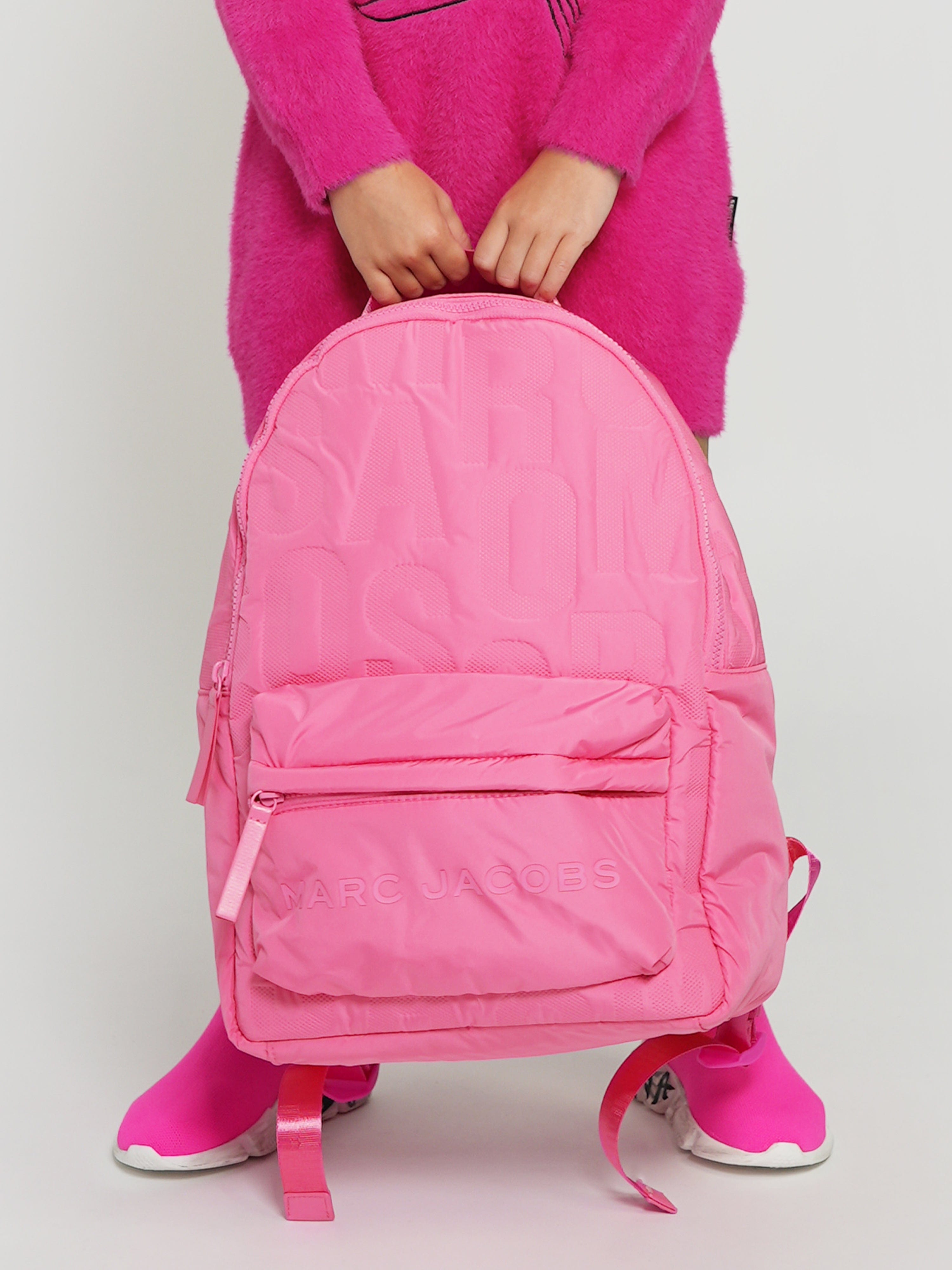 MARC JACOBS Girls Monogram Backpack in Pink 39cm