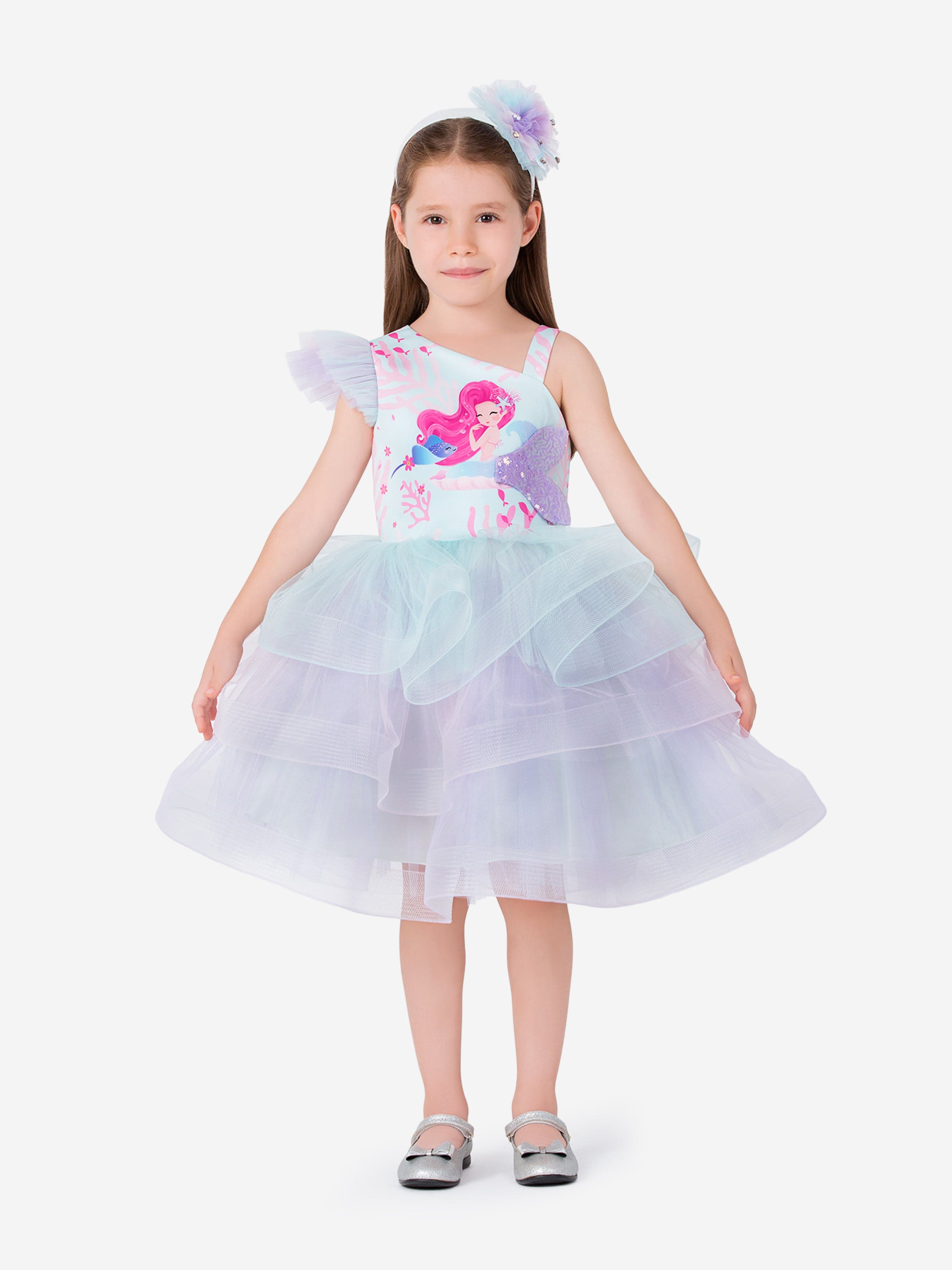mermaid dress for girls Magical Costumes Costume in Multicolour Designed with a glittering Style:Midi Executive Ponte Dress - plus size prom dress with slit