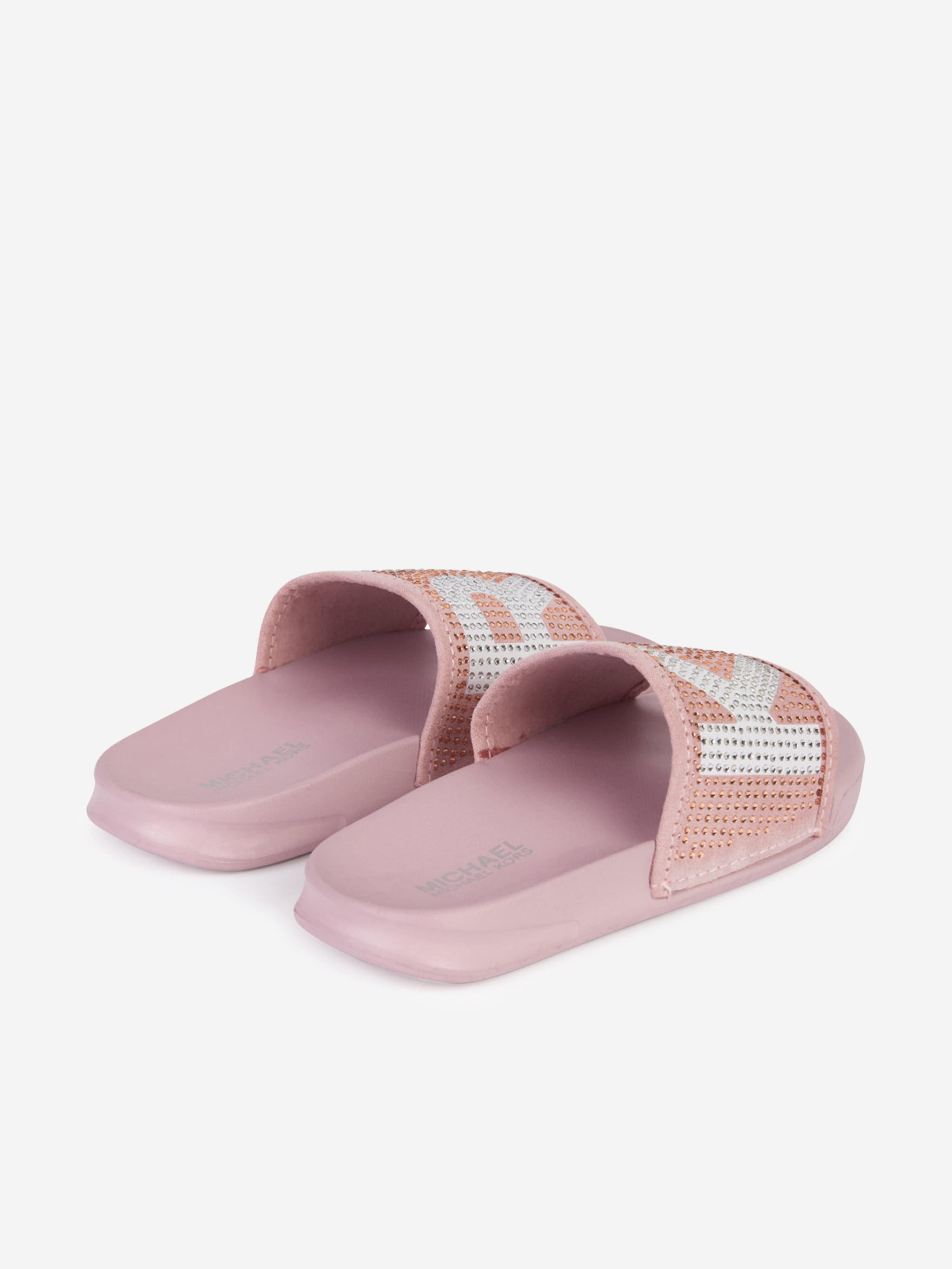 Michael kors pink slides sales