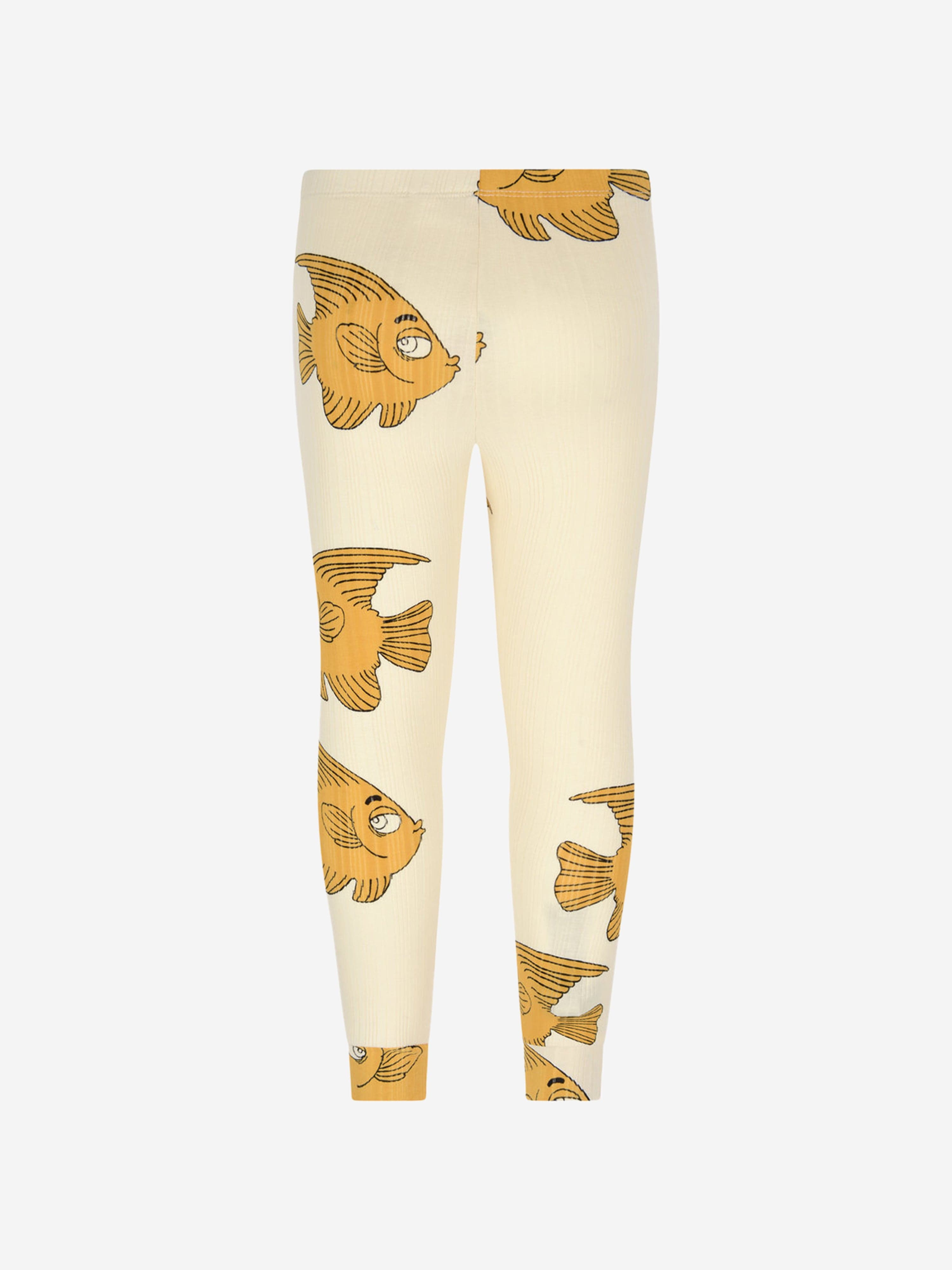 Mini Rodini Kids Cotton Fish Print Leggings Childsplay Clothing