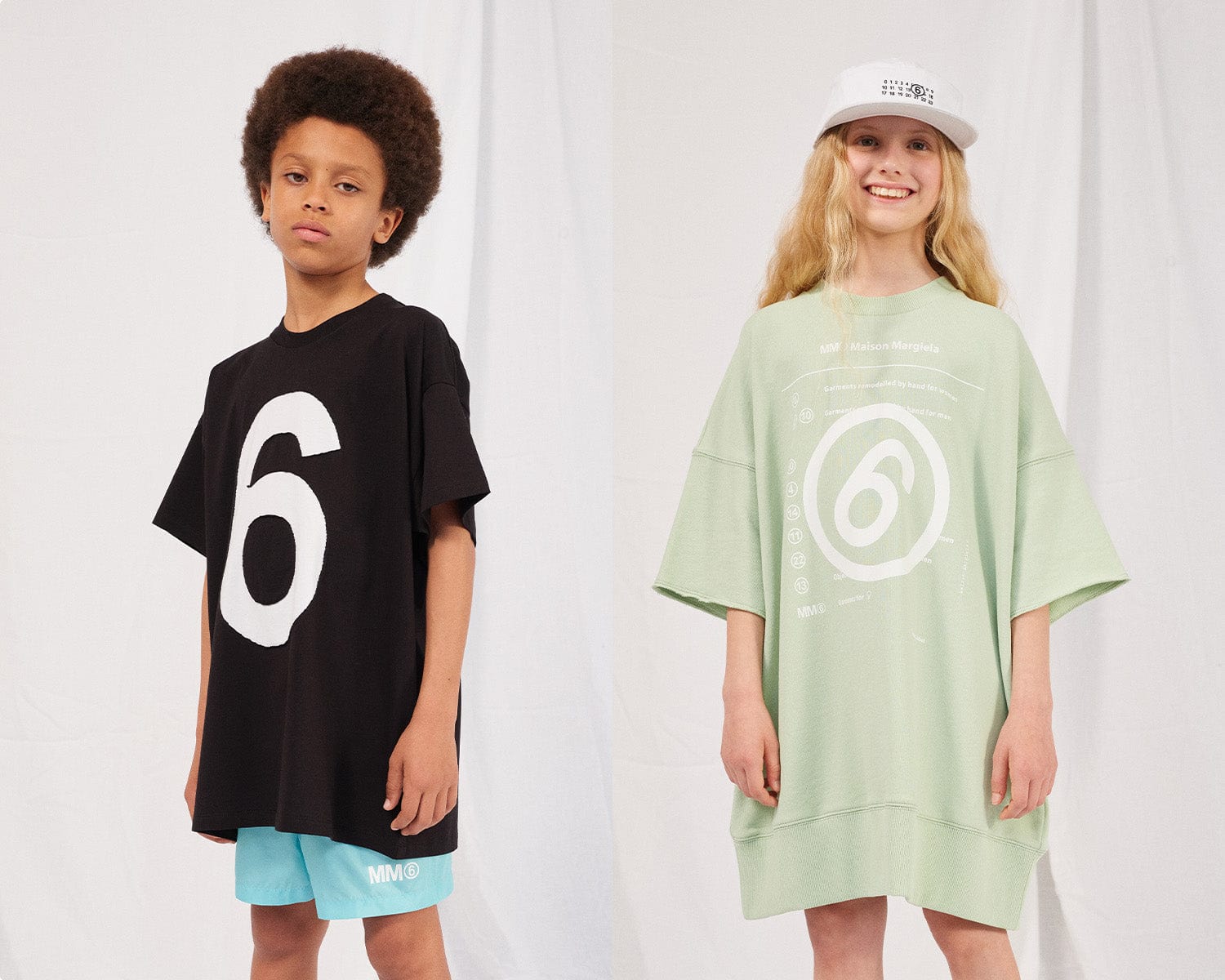 MM6 Maison Margiela Kids logo-print track shorts - Blue