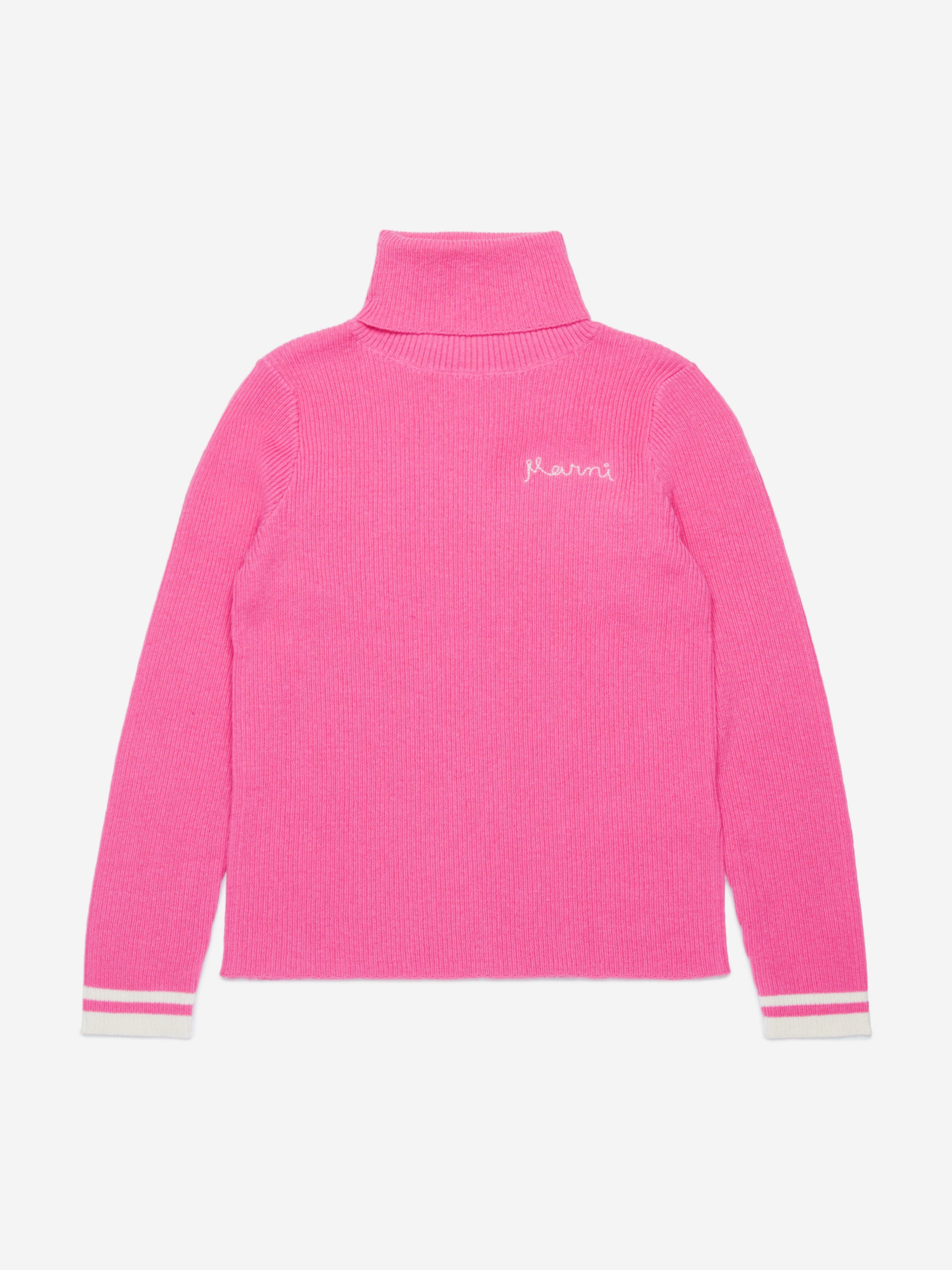 MARNI KIDS MARNI Girls Knitted Roll Neck Jumper in Pink