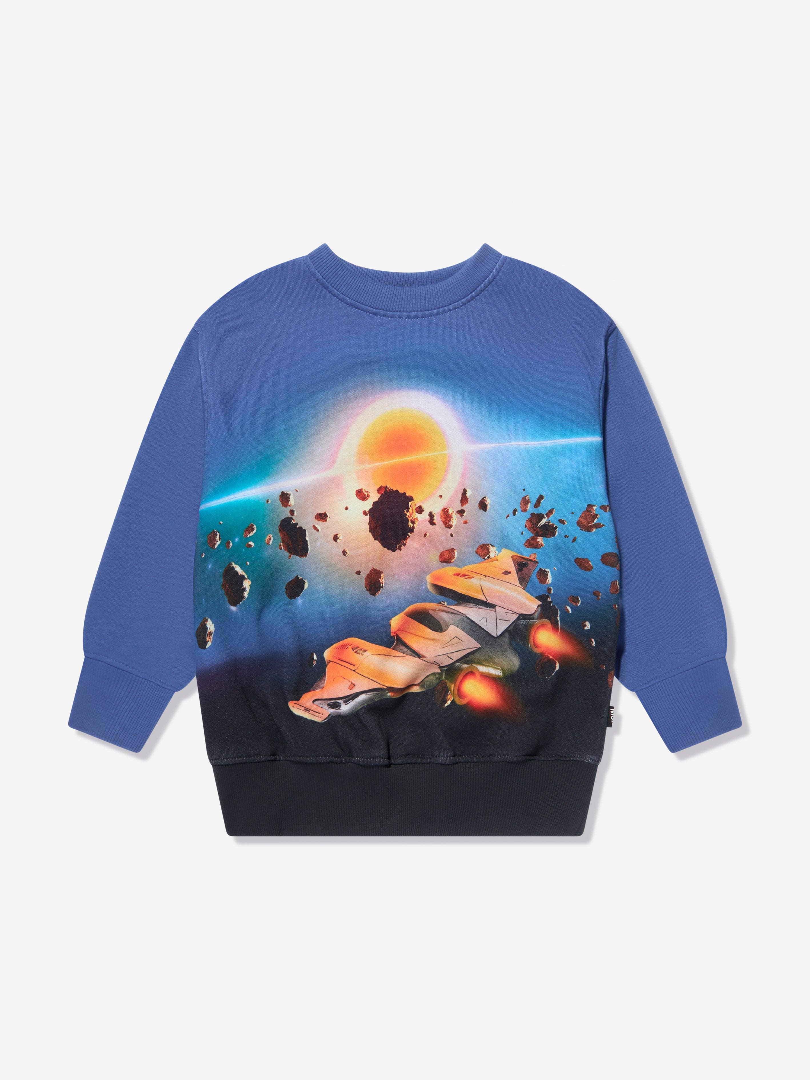 Molo Boys Space Flight Sweatshirt in Blue Childsplay Clothing