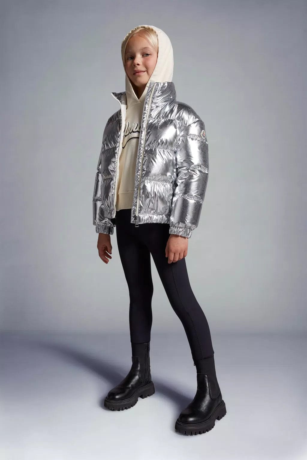 Silver moncler discount down jacket