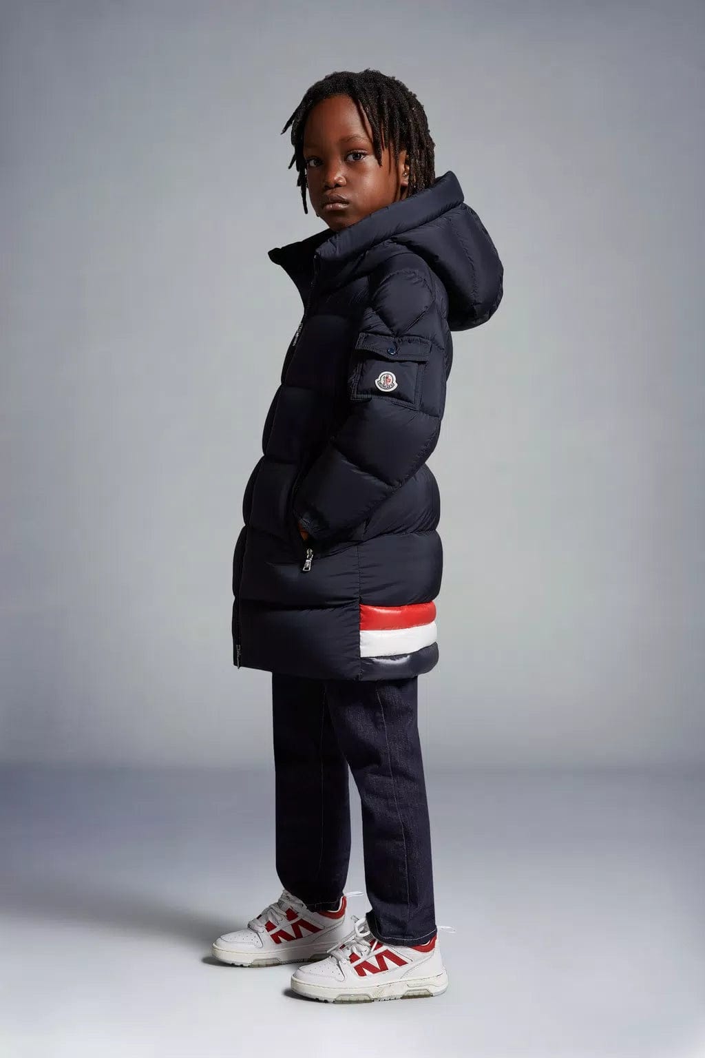 Boys Down Padded Marat Long Parka in Navy Childsplay Clothing