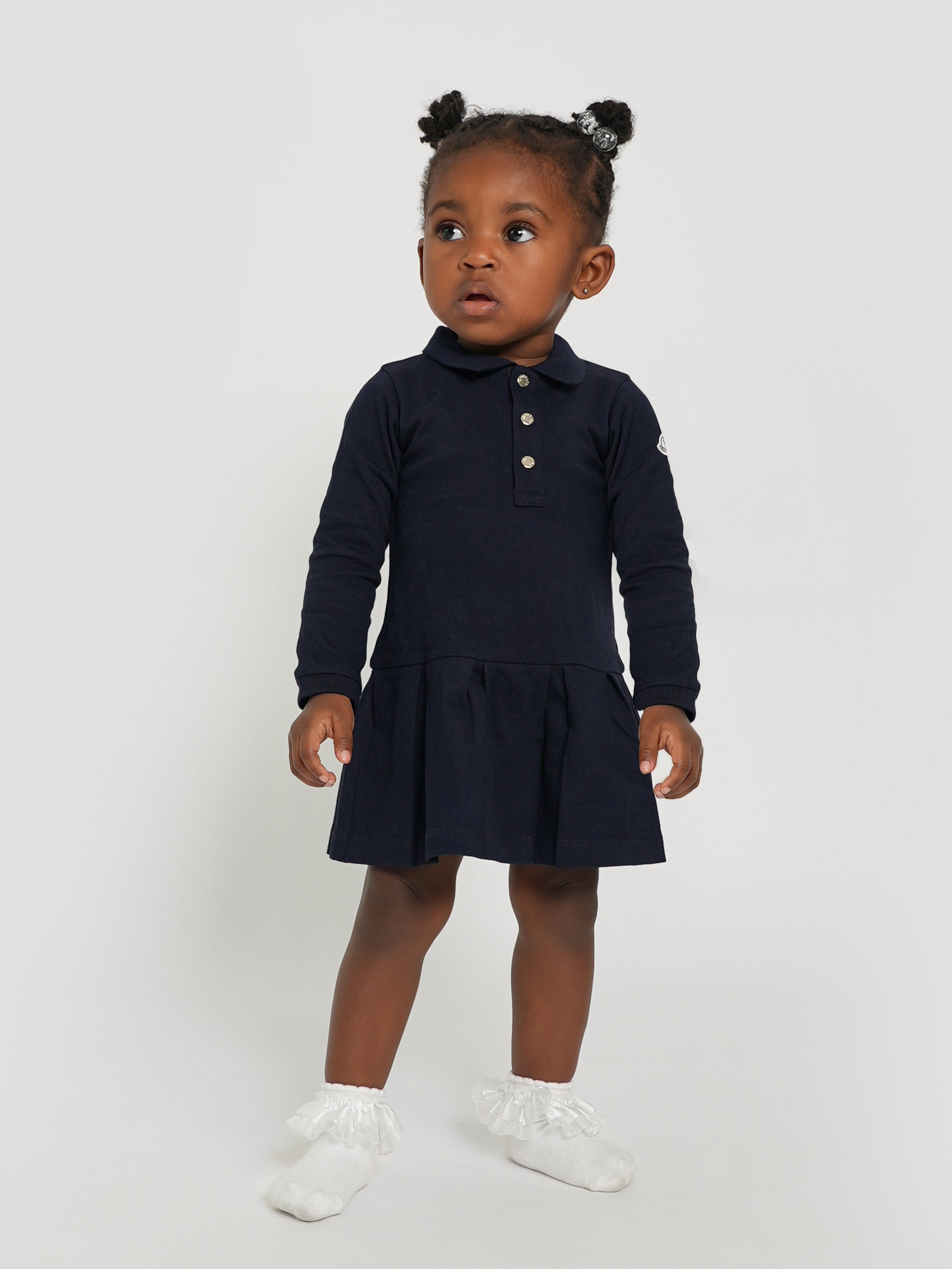 Moncler Enfant Baby Girls Polo Dress in Navy Childsplay Clothing