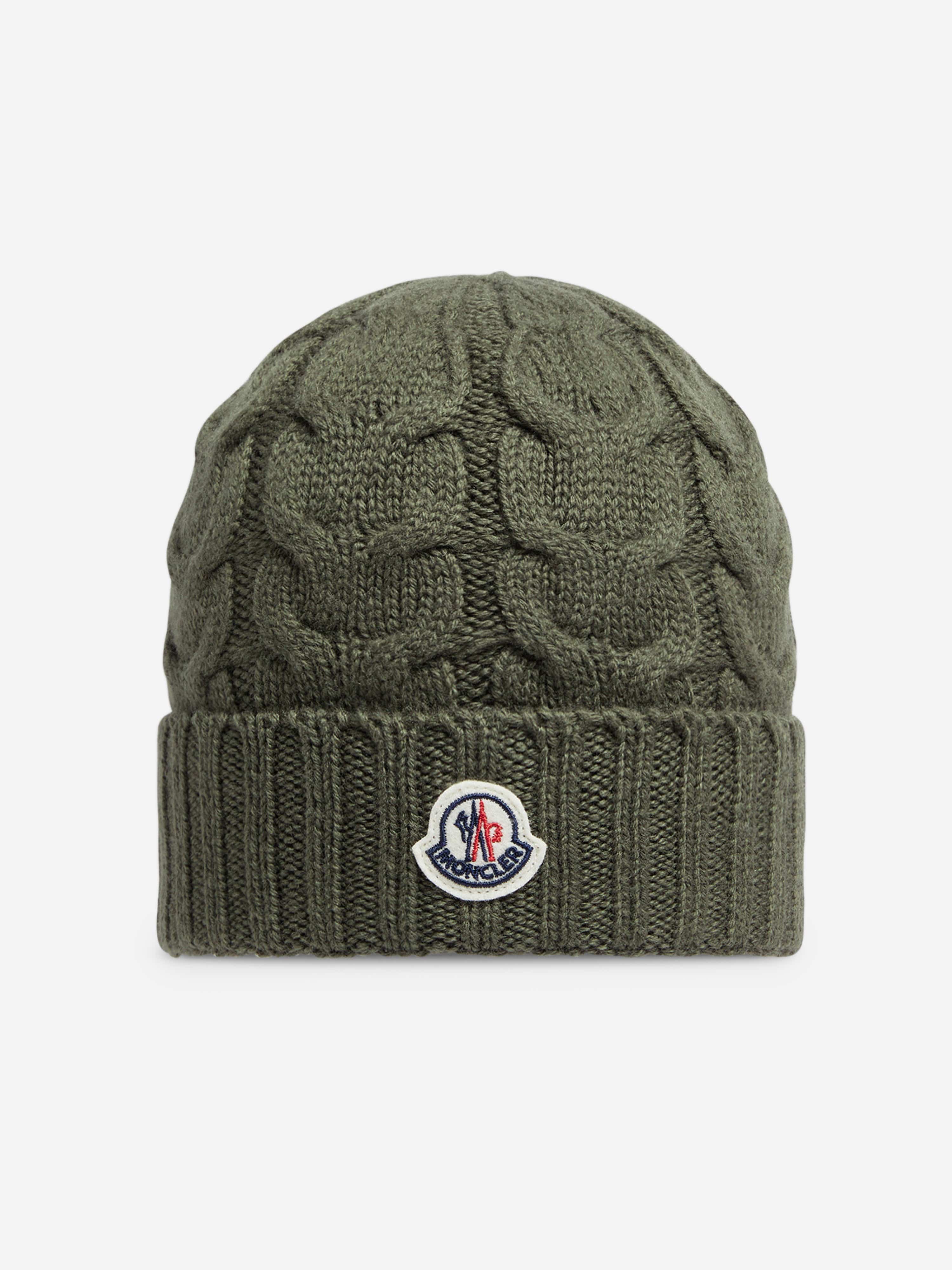 Moncler Enfant Moncler Enfant Boys Logo Beanie Hat in Green