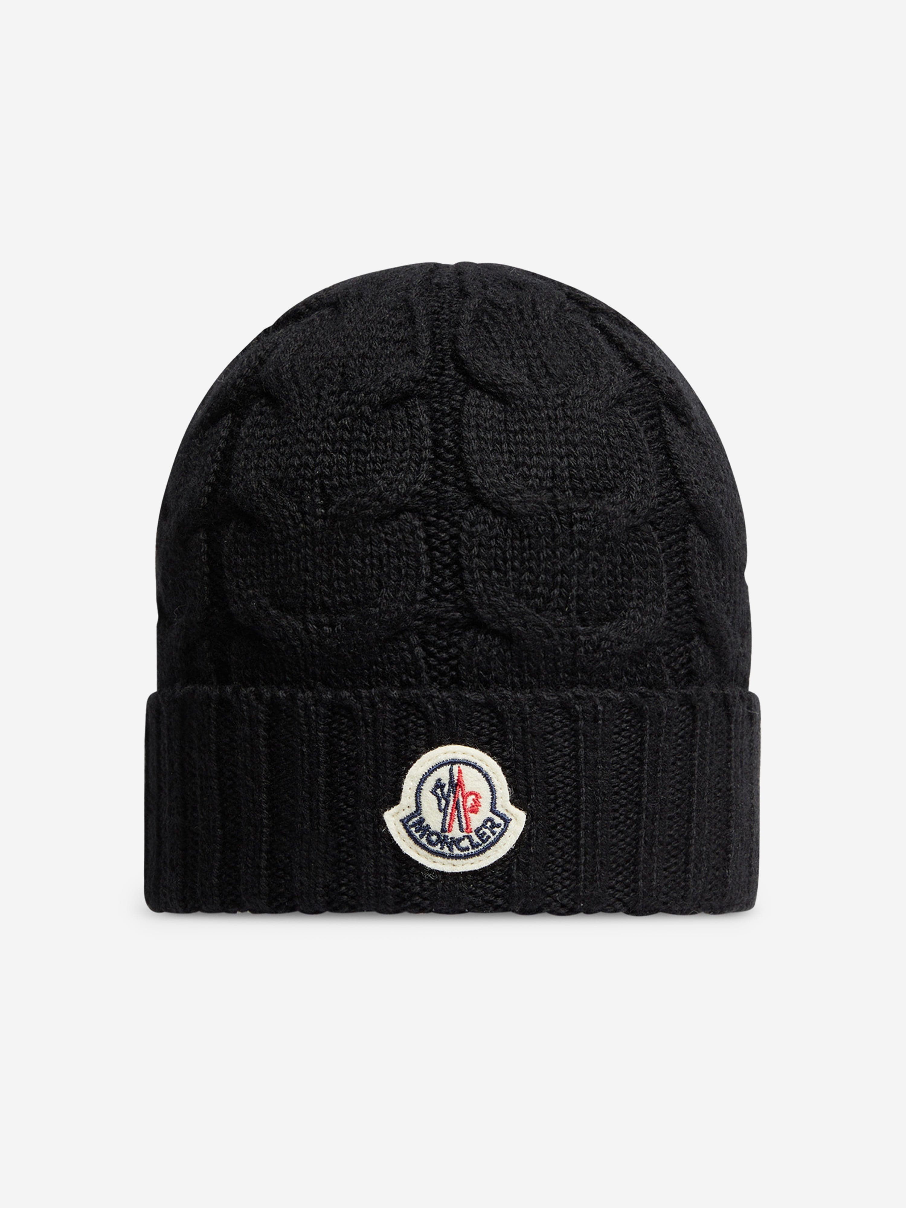 Moncler Enfant Boys Logo Beanie Hat in Black | Childsplay Clothing UK