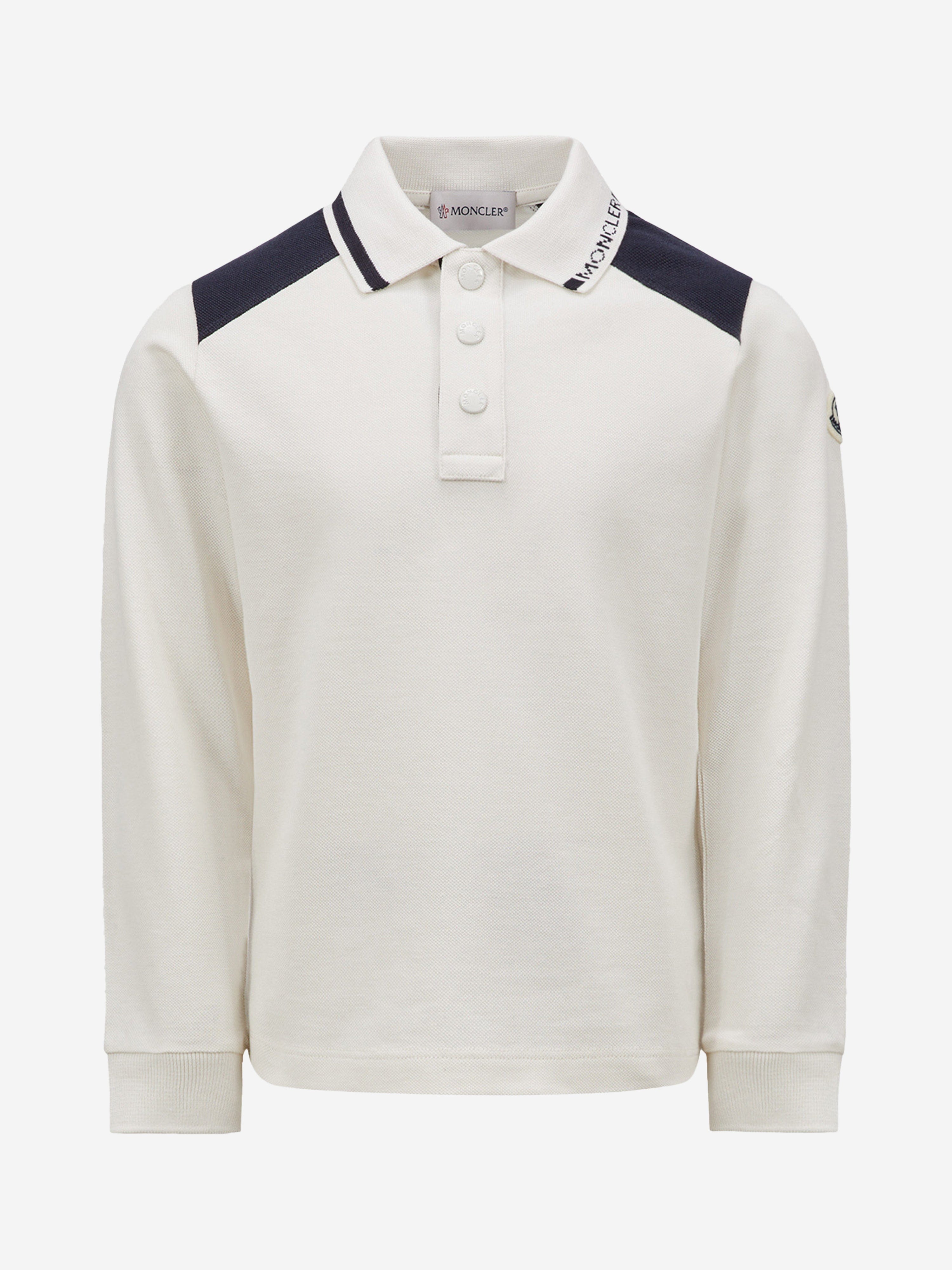 Boys Long Sleeve Polo Shirt in White Childsplay Clothing