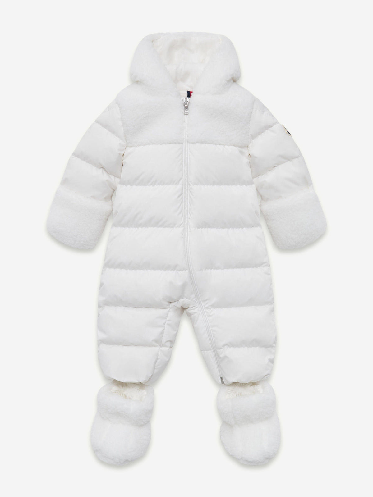 Moncler Enfant Baby Down Padded Osof Snowsuit in White | Childsplay ...