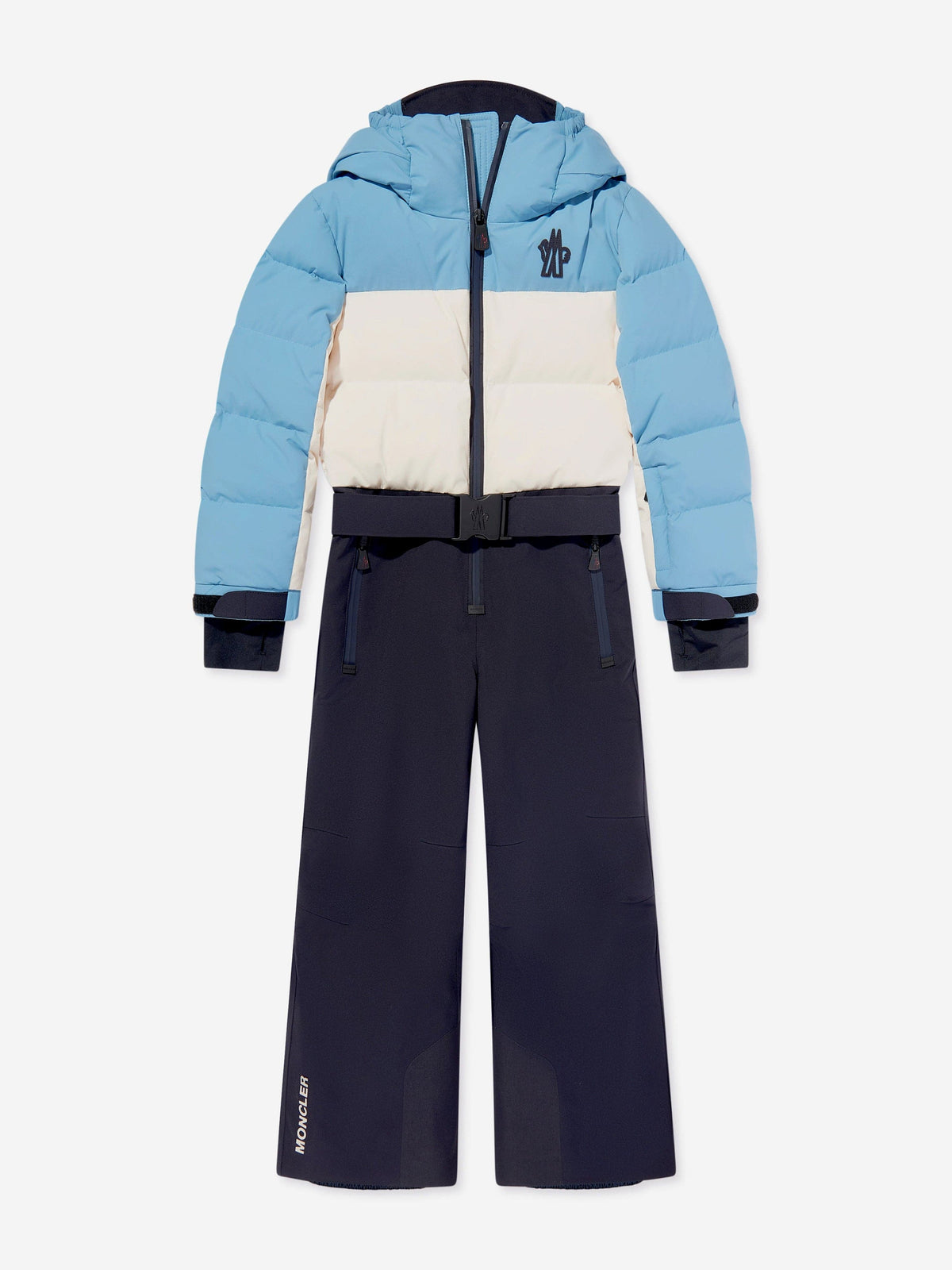 Moncler Enfant Kids Grenoble Down Padded Ski Suit in Blue