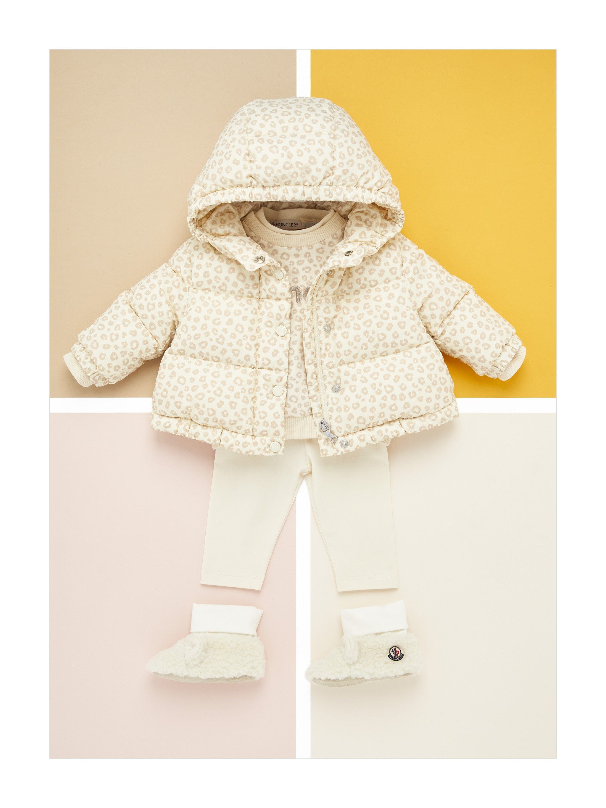 Moncler Enfant Baby Girls Down Padded Tessa Jacket in Beige
