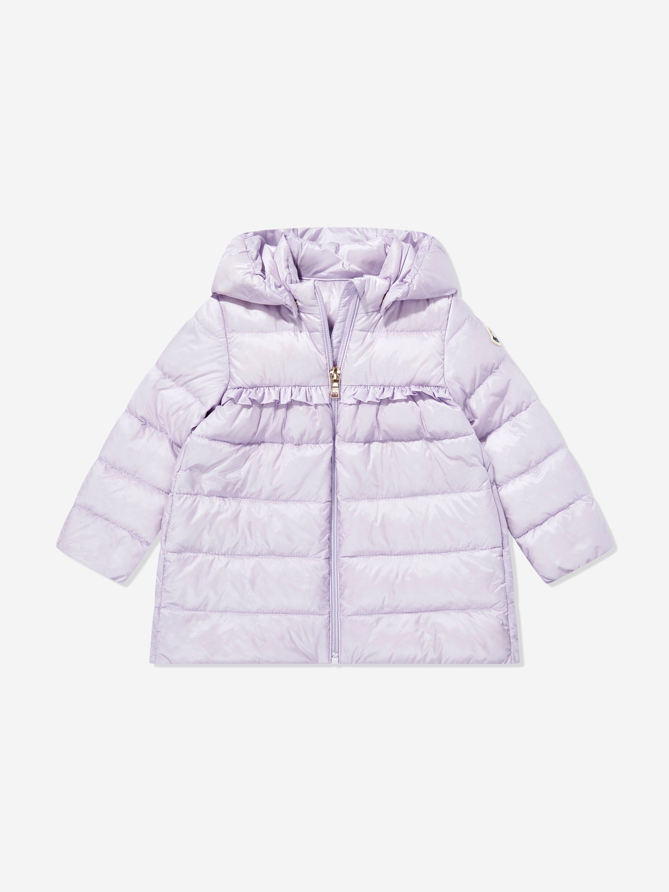 Moncler Enfant Baby Girls Down Padded Nevra Long Coat in Purple