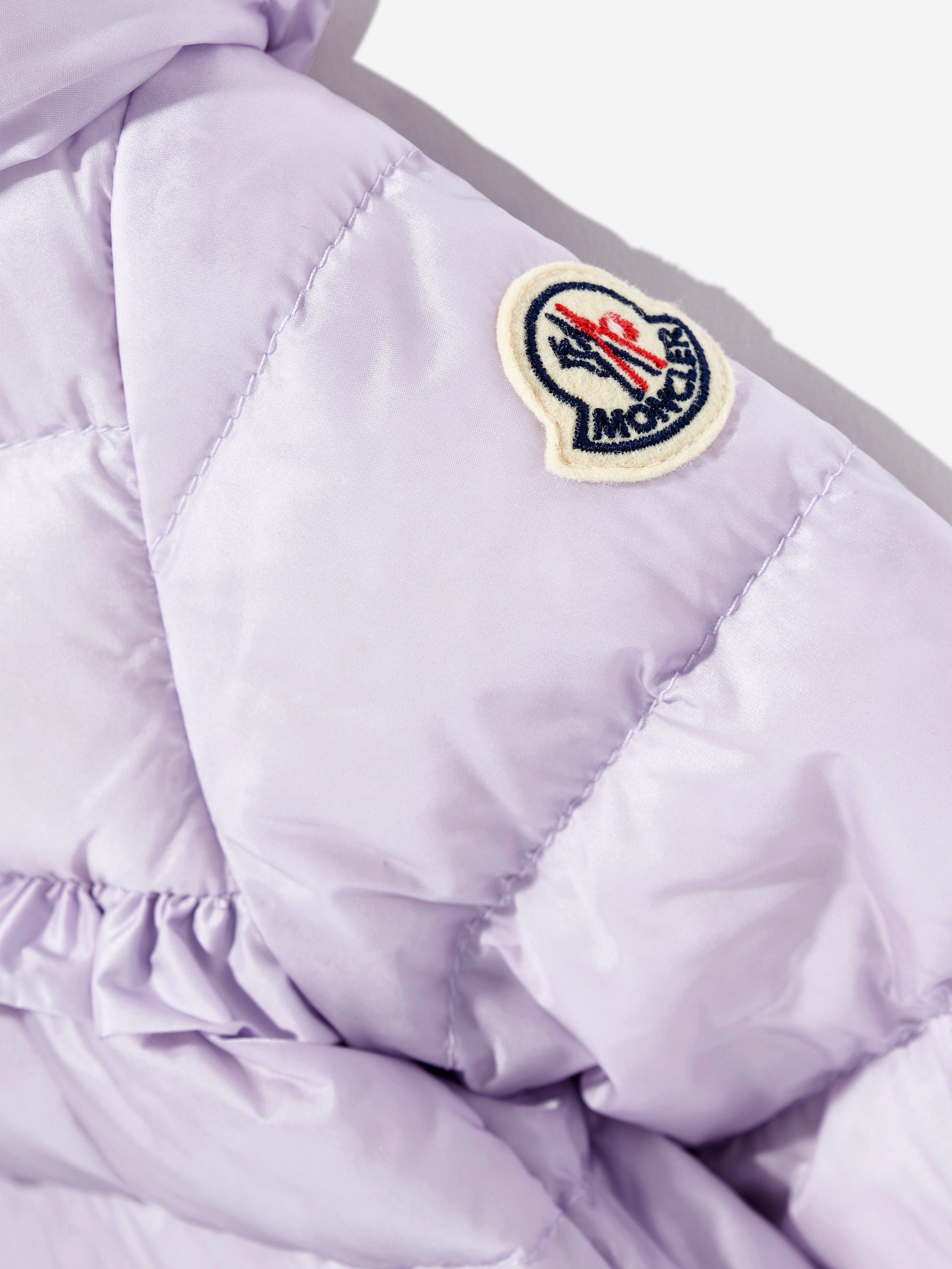 Moncler Enfant Baby Girls Down Padded Nevra Long Coat in Purple