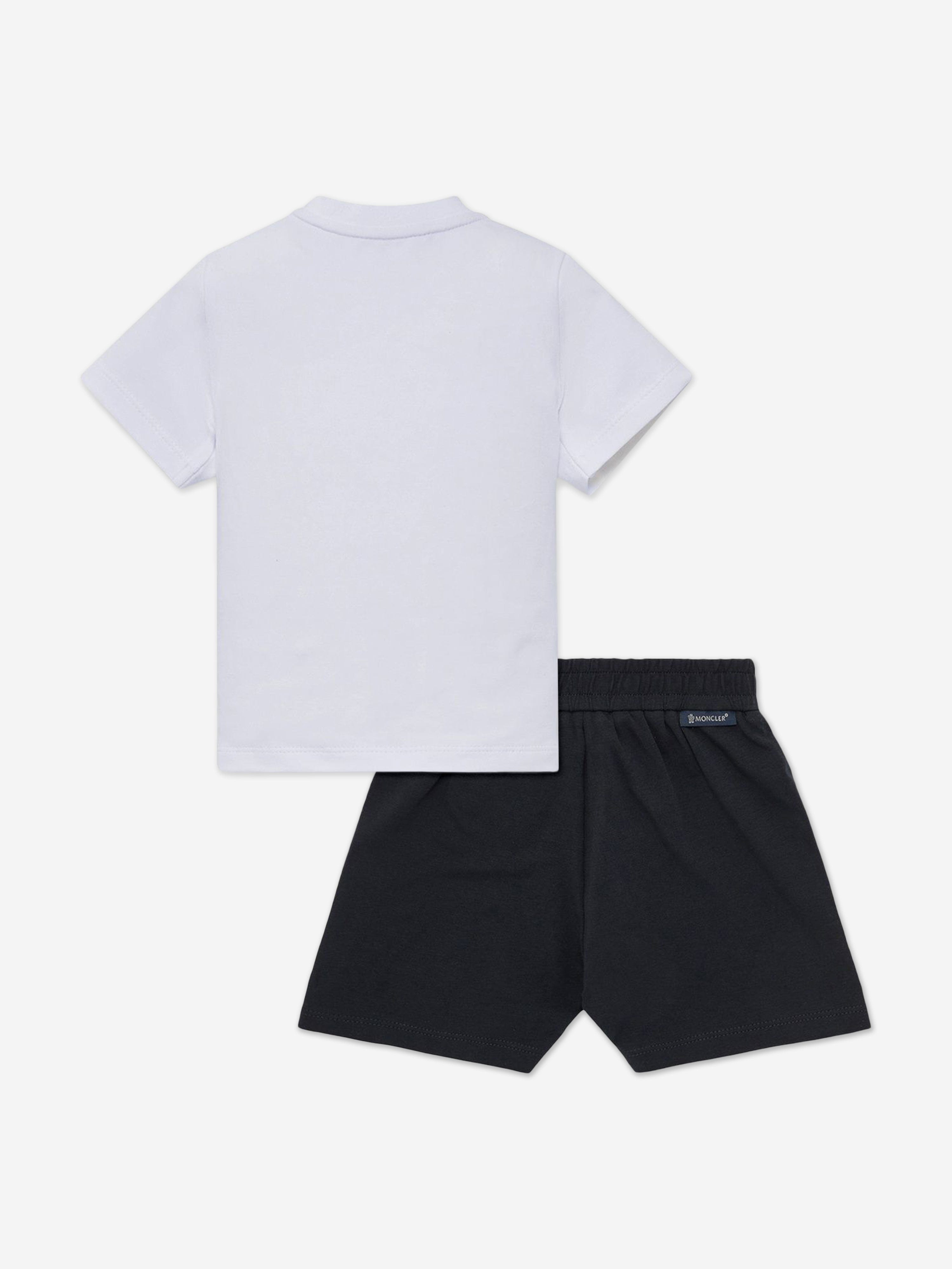 Moncler Enfant Baby Boys Logo Short Set in White | Childsplay