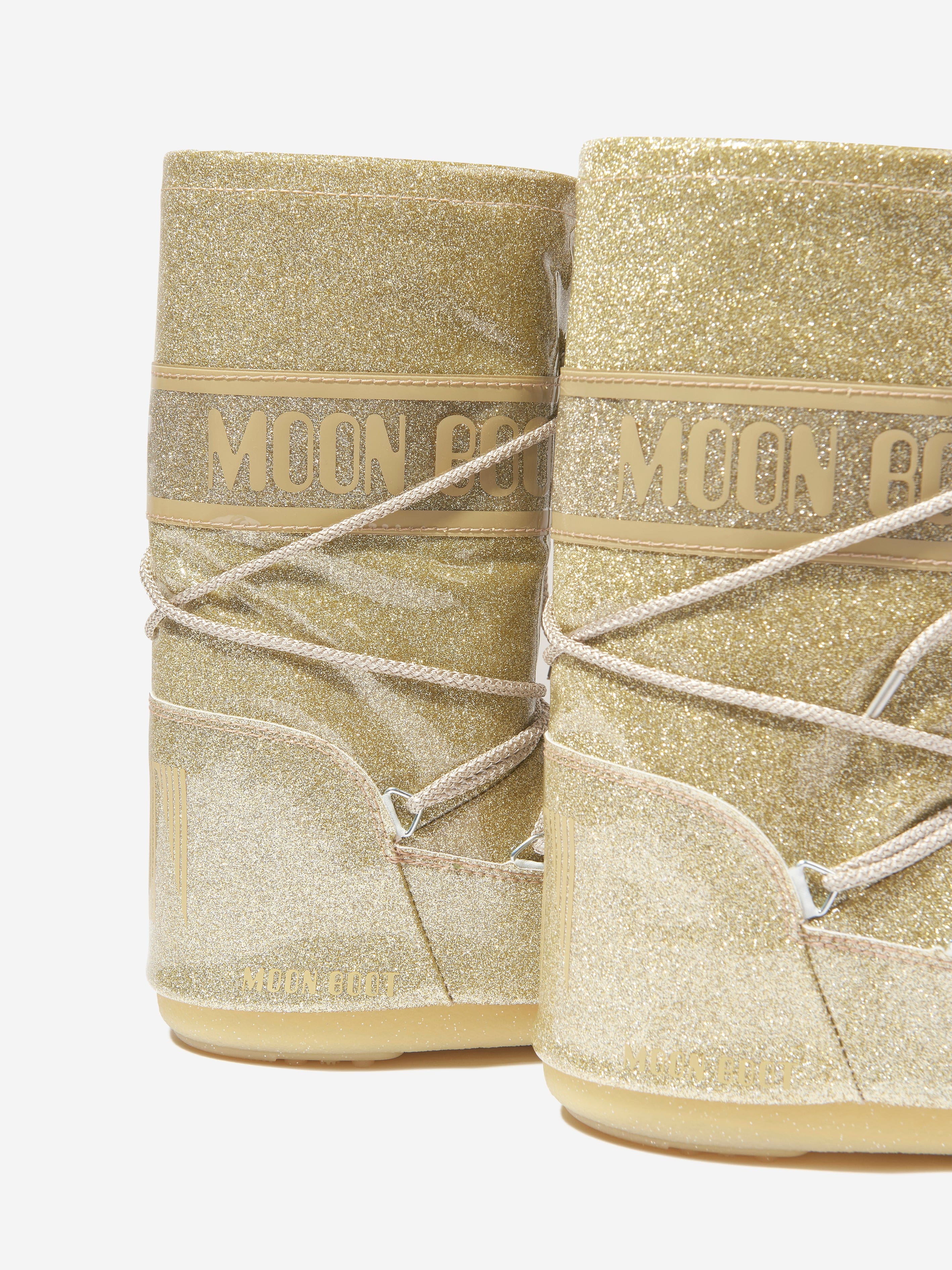 Moon Boot Kids Icon Glitter Snow Boots in Gold Childsplay Clothing