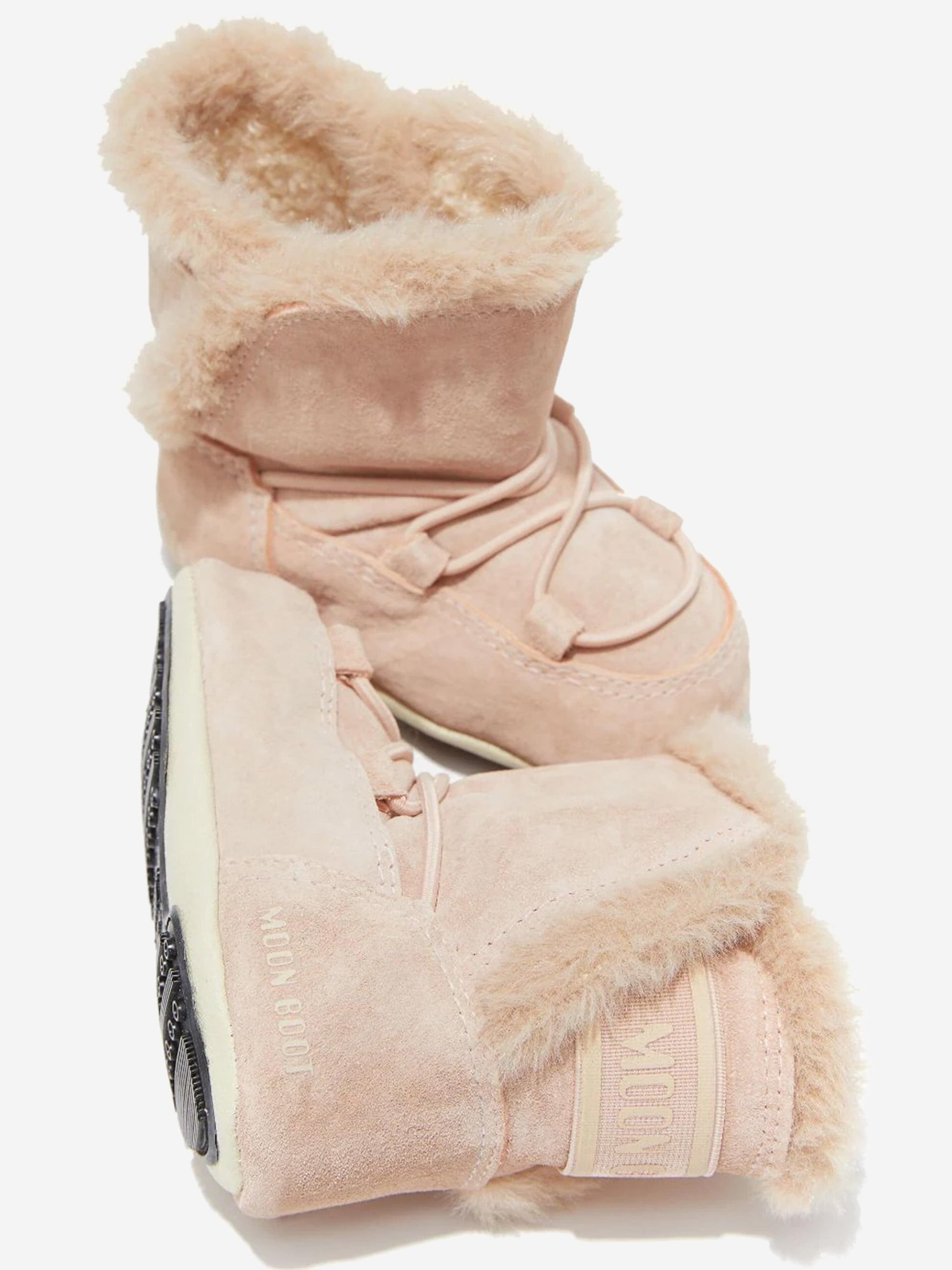Pink moon boots with fur hotsell