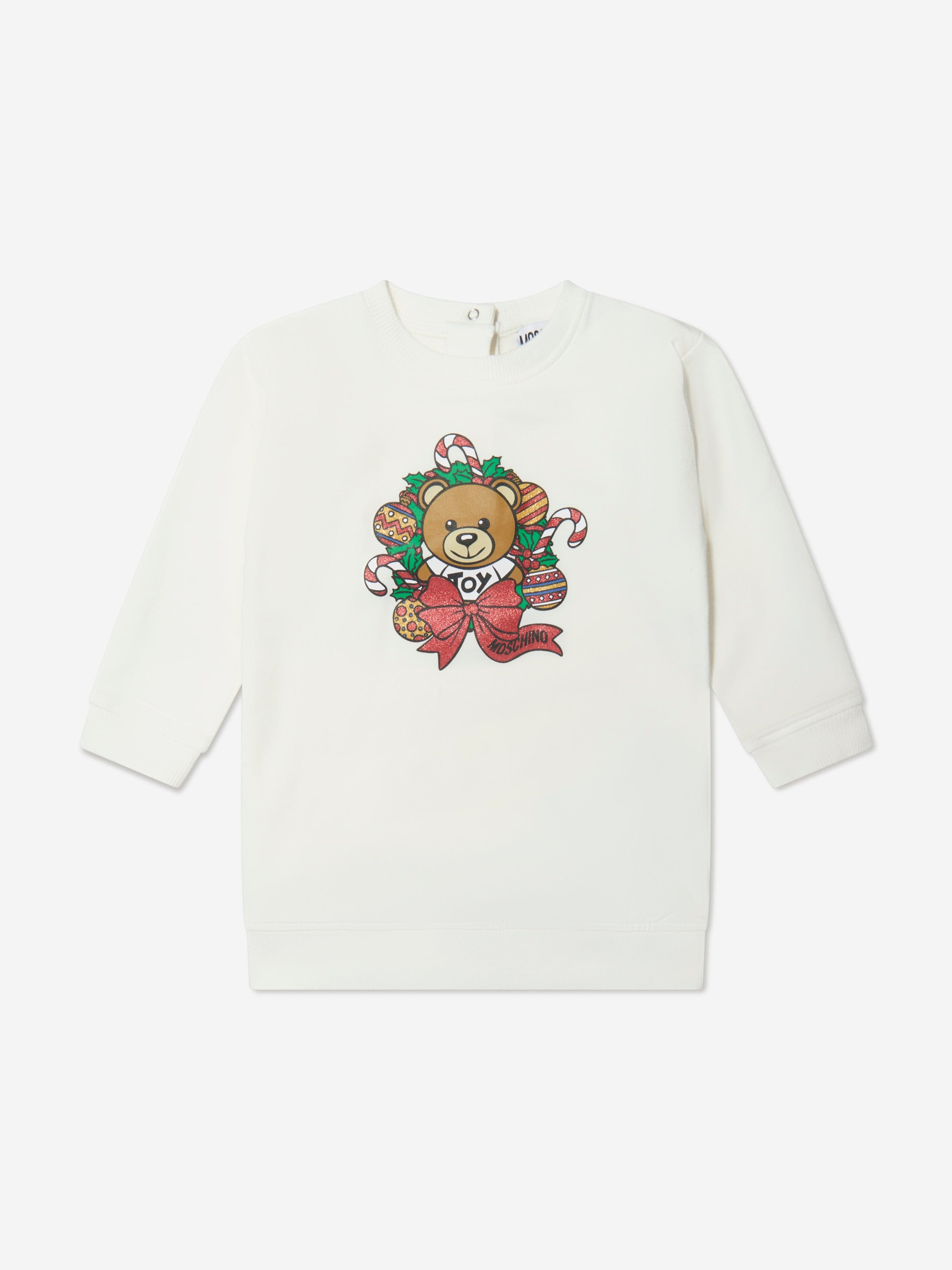 Moschino Kids Moschino Baby Girls Holiday Sweater Dress in Ivory