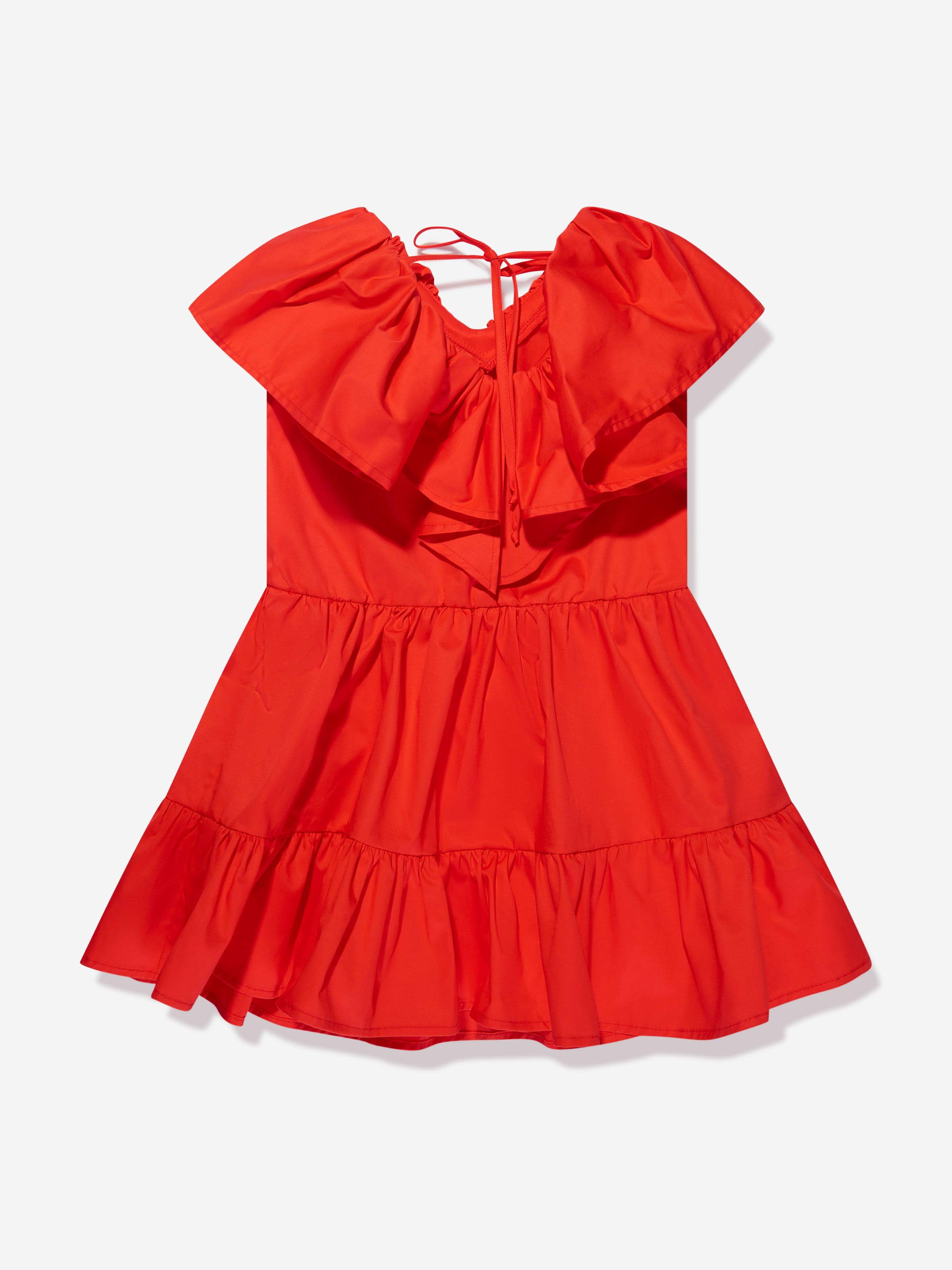 MSGM Girls Ruffle Dress in Red Childsplay Clothing