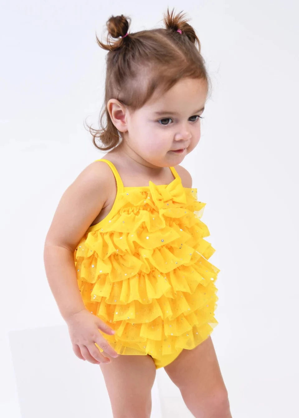 Baby Girls Minnow Sparkle Swimsuit in Yellow