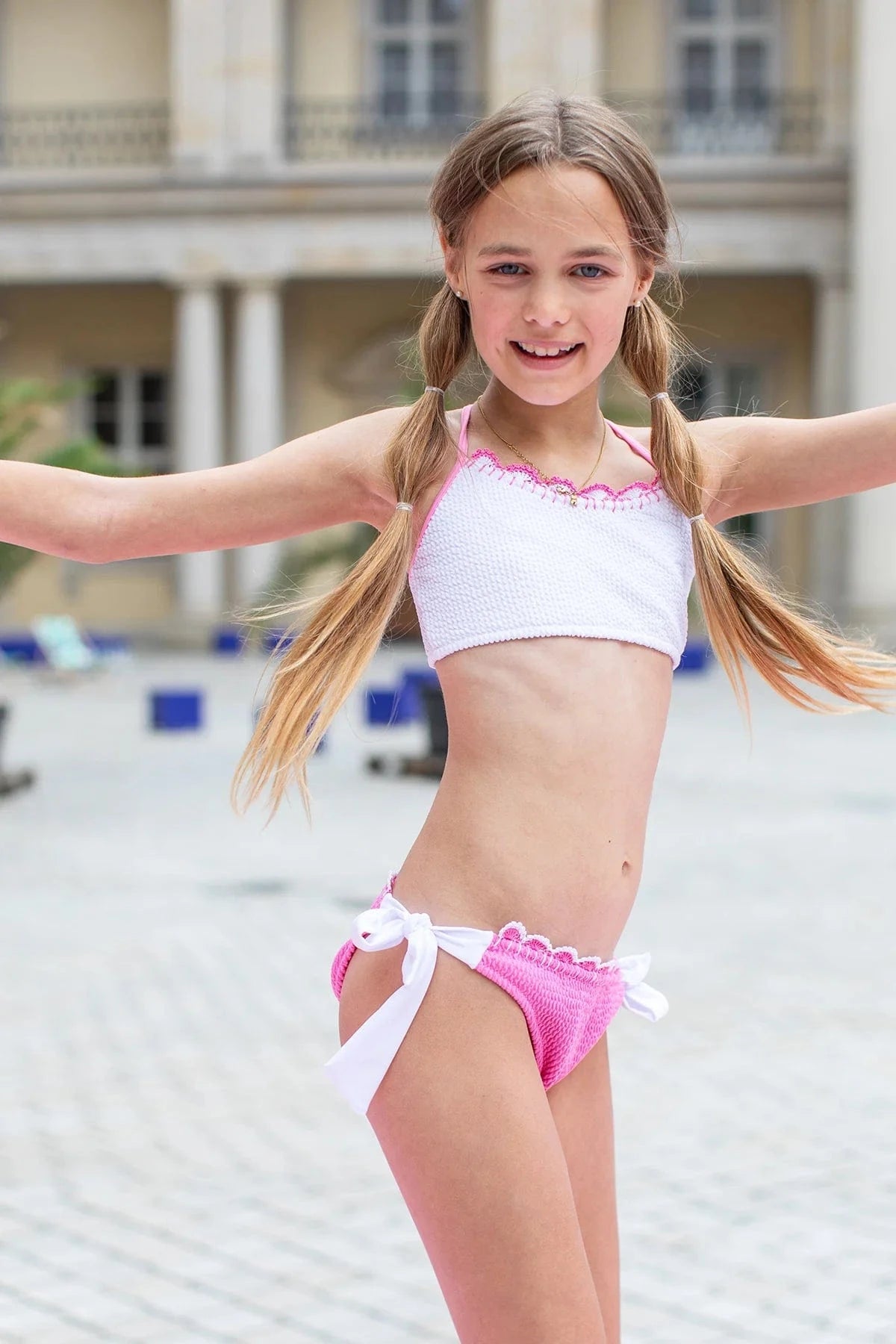 Nessi Byrd Nessi Byrd Girls Kinsley Bikini in Pink Childsplay