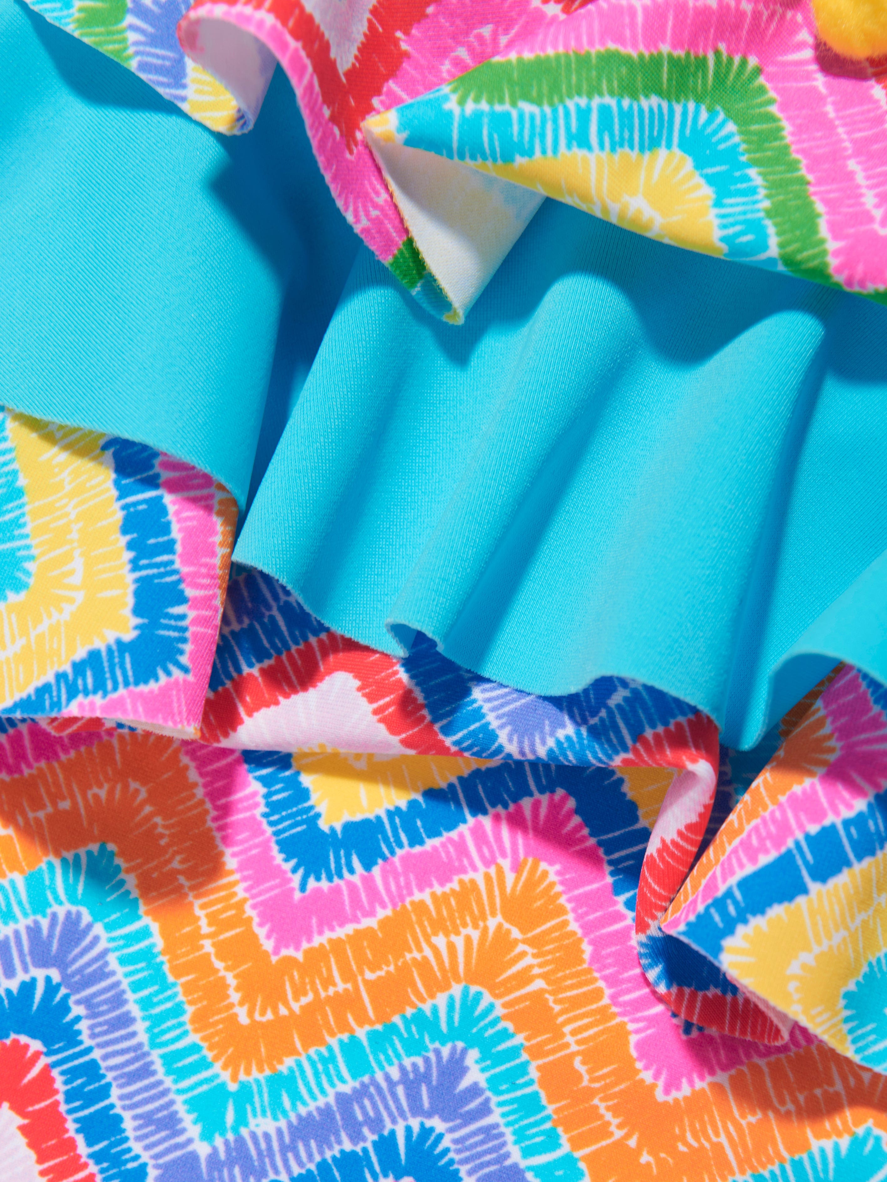 Nessi Byrd Girls Ruffled Open Back Julie Swimsuit in Multicolour