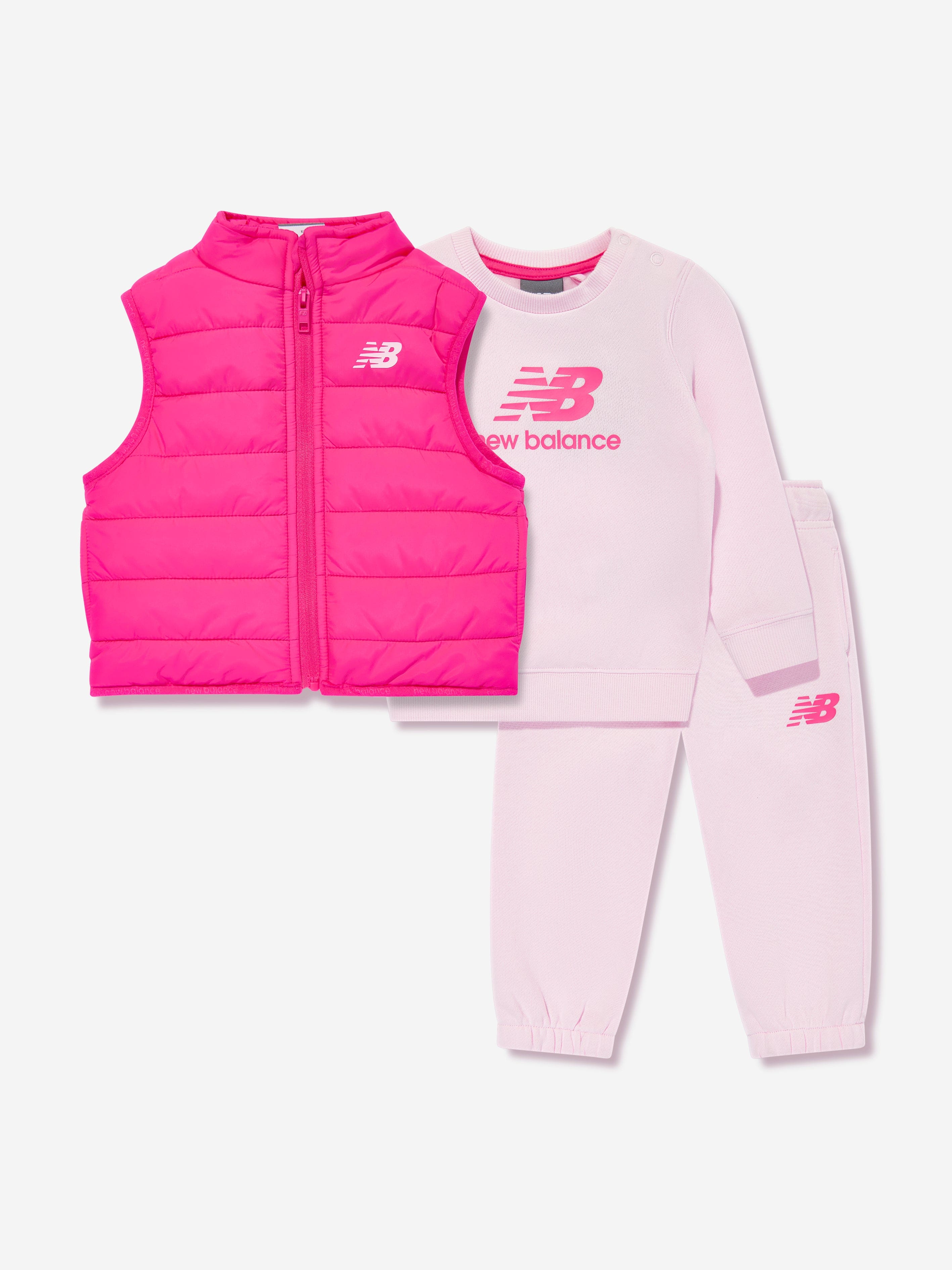 New Balance New Balance Girls Tracksuit and Gilet Set in Pink