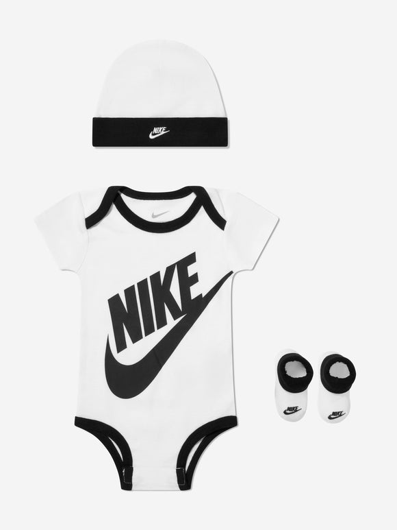 Baby Boys Futura Logo Box Bodysuit Set in White | Childsplay Clothing