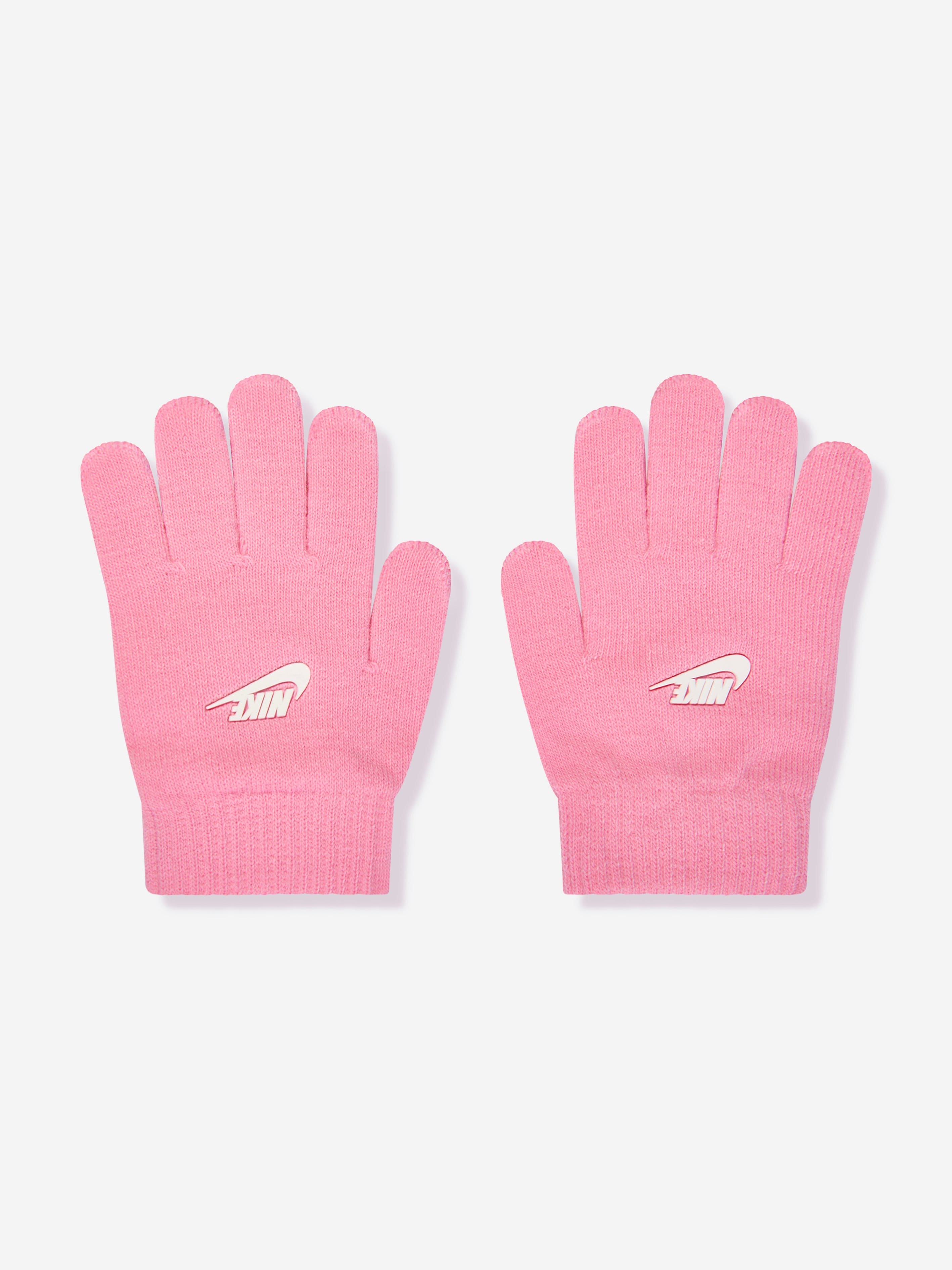 Nike Nike Girls Swoosh Pom Beanie and Glove Set in Pink