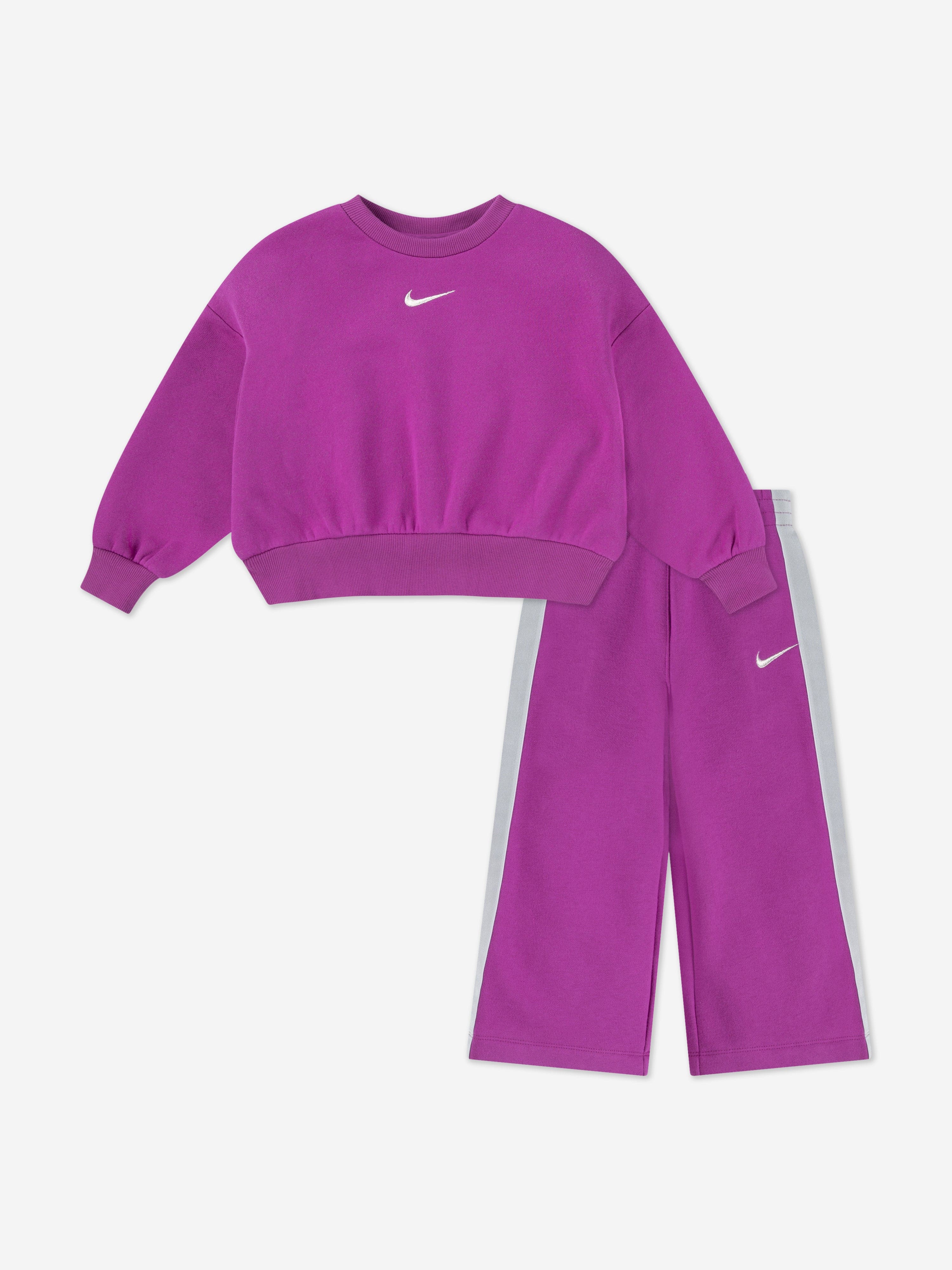 Nike Nike Girls Shine Logo Tracksuit in Purple Childsplay Clothing