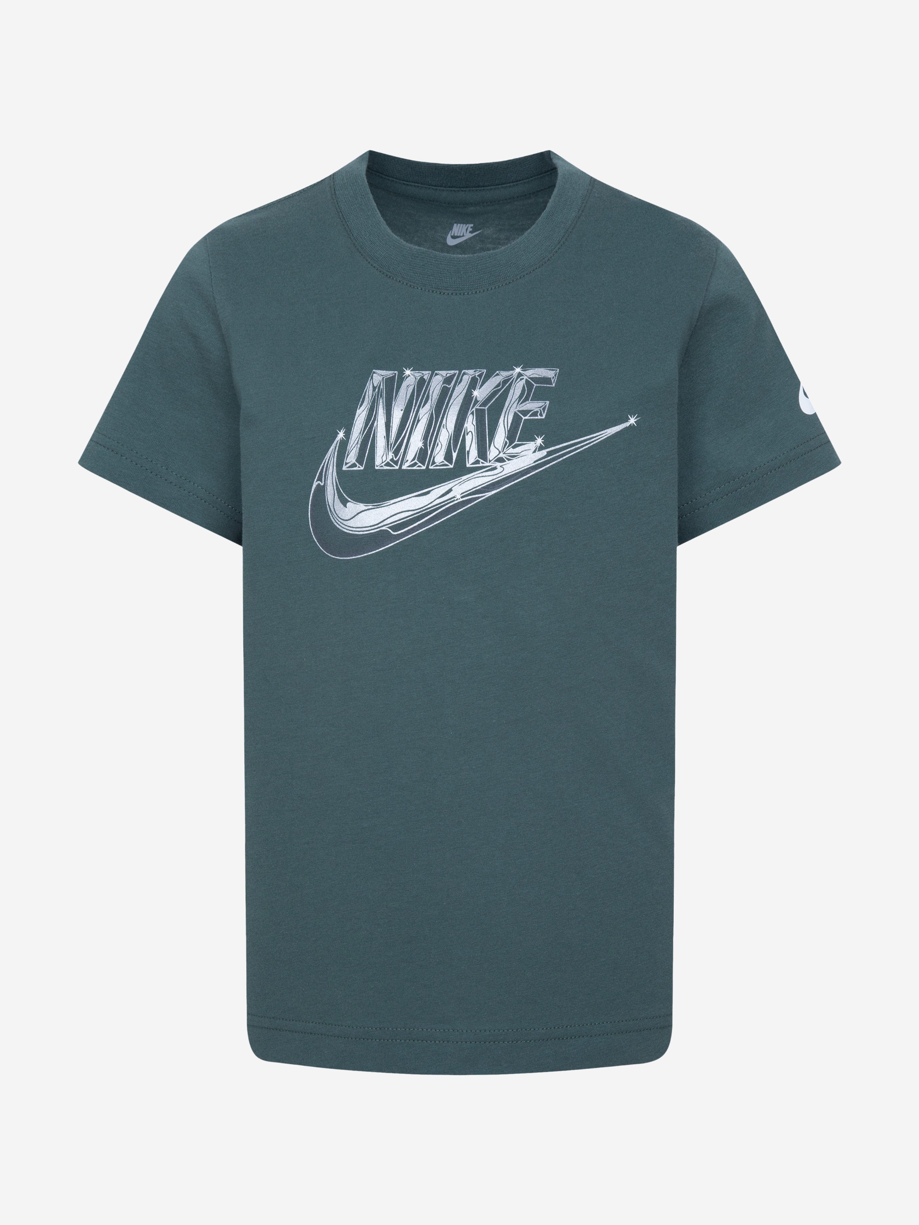 Nike Nike Boys Futura Metallic T-Shirt in Green Childsplay Clothing