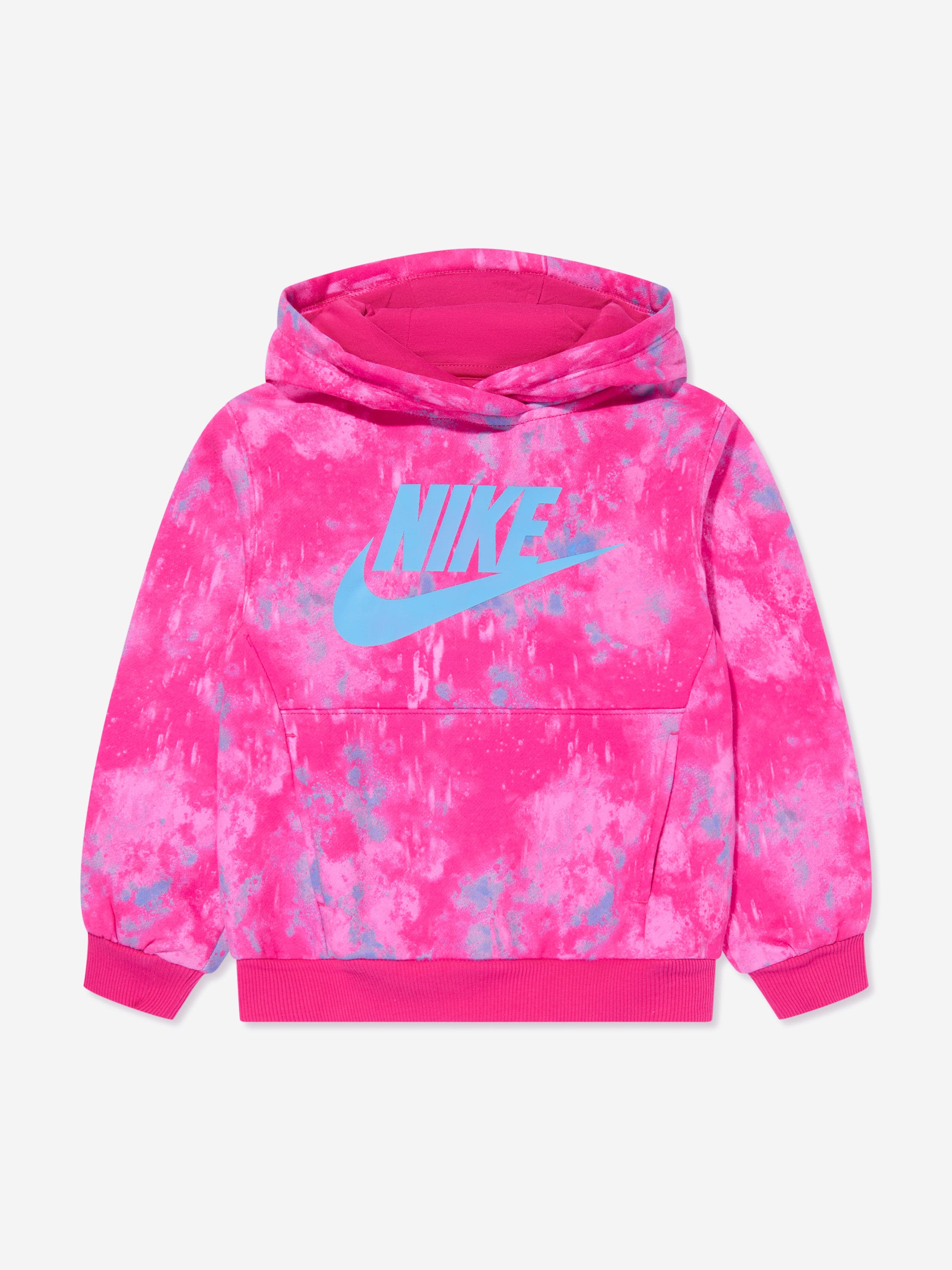 Nike Girls Printed Club Hoodie in Pink Childsplay Clothing