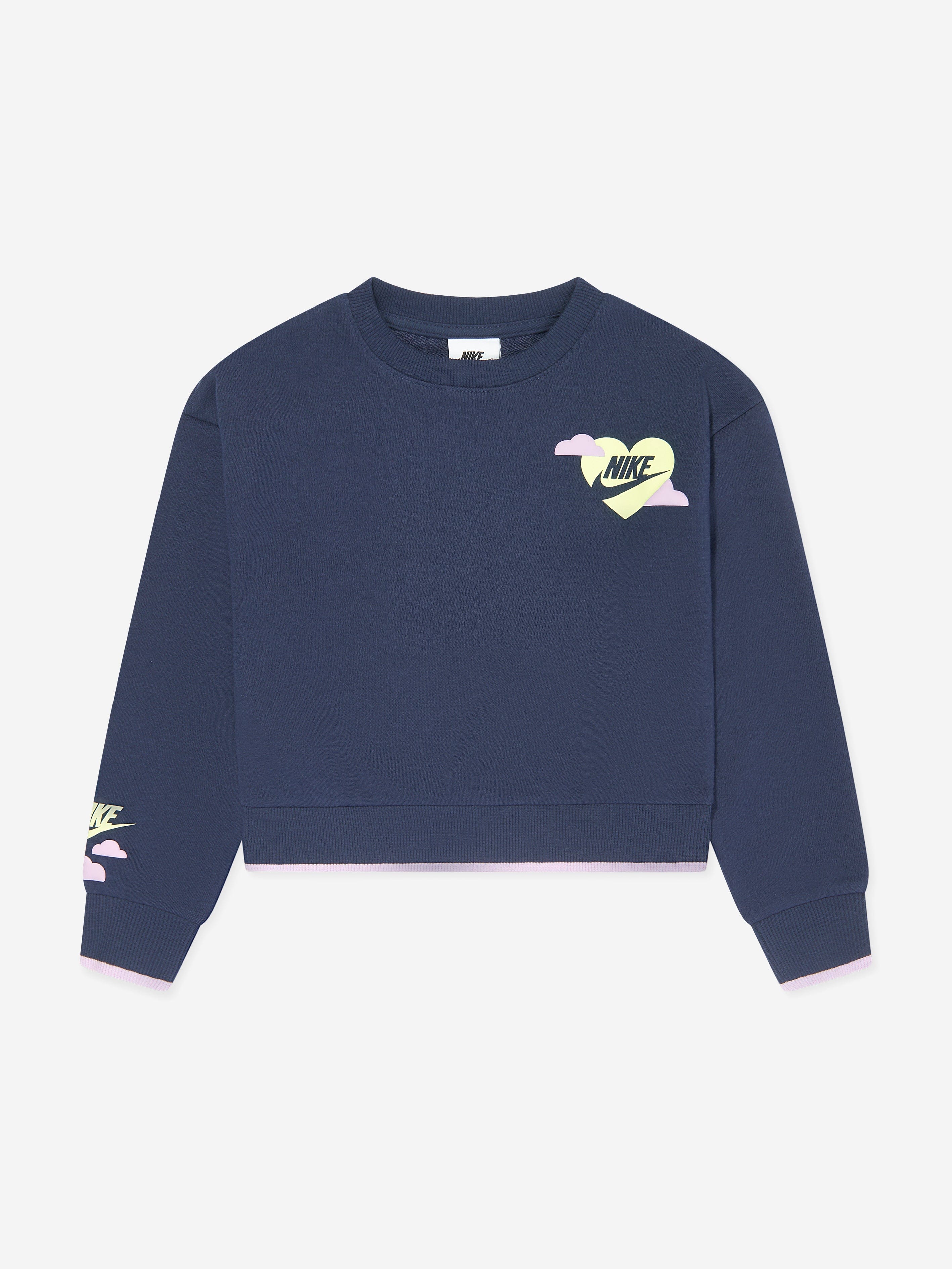 Nike Nike Girls Sweet Swoosh Sweatshirt in Navy Childsplay Clothing