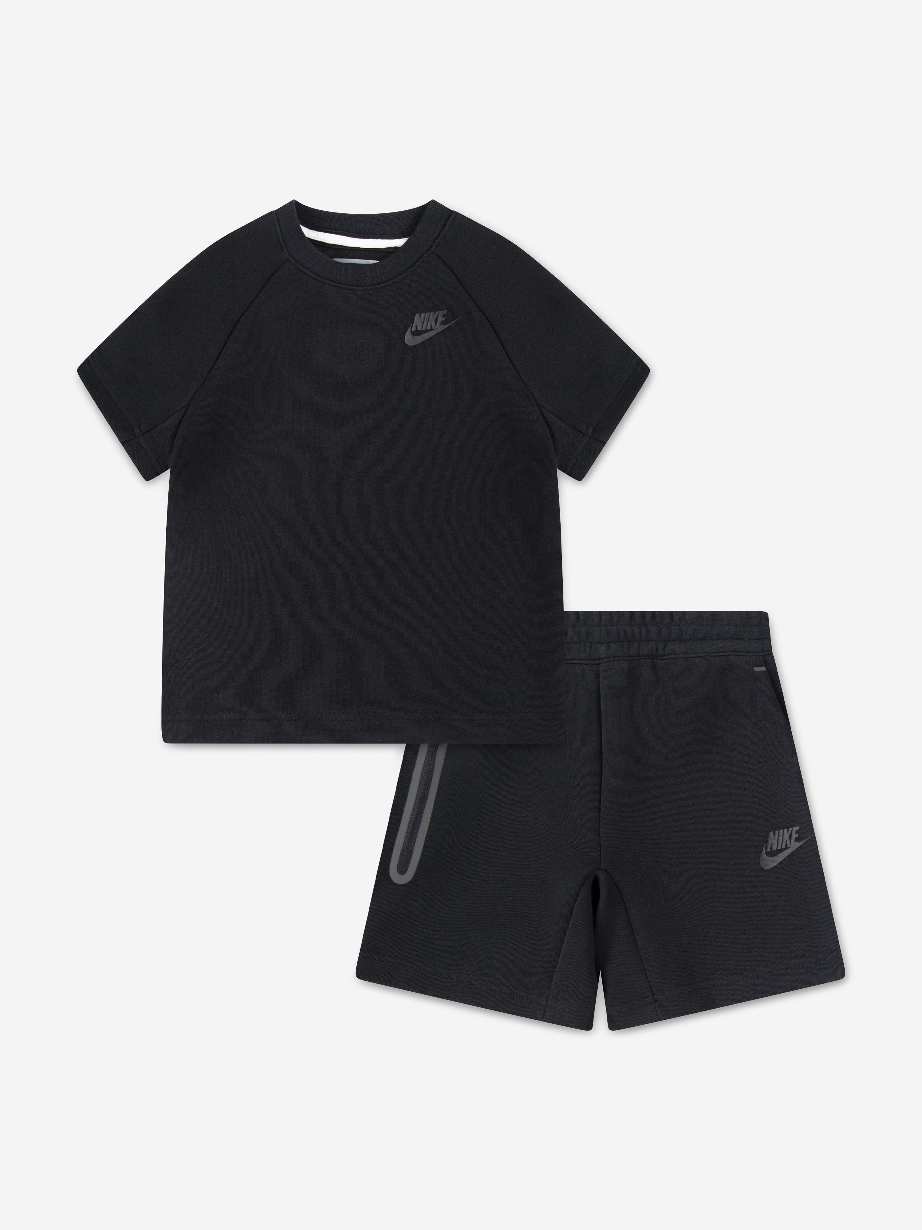 Nike Nike Kids Tech Fleece T-Shirt and Shorts Set in Black