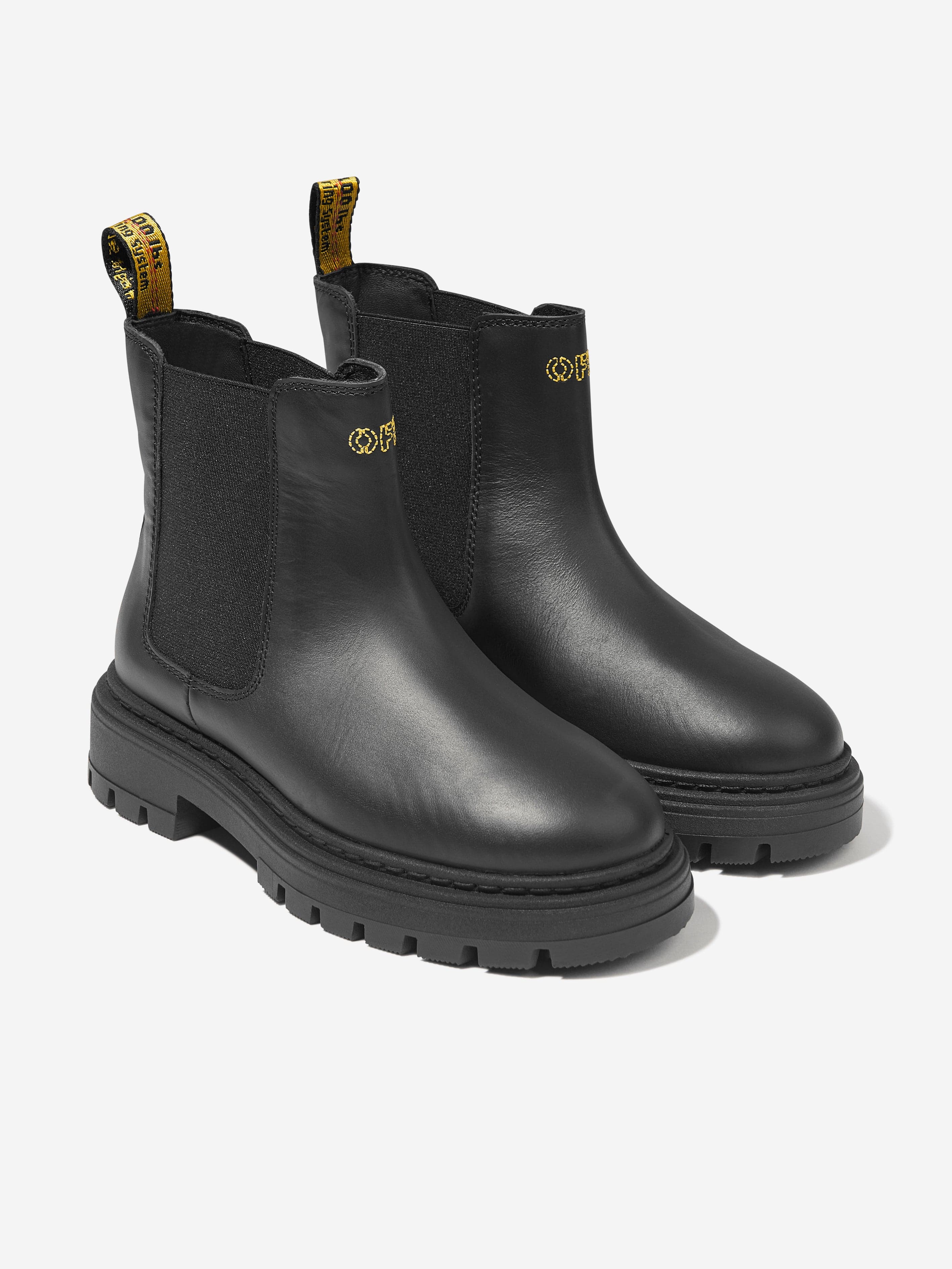 Boys Leather Chelsea Boots in Black