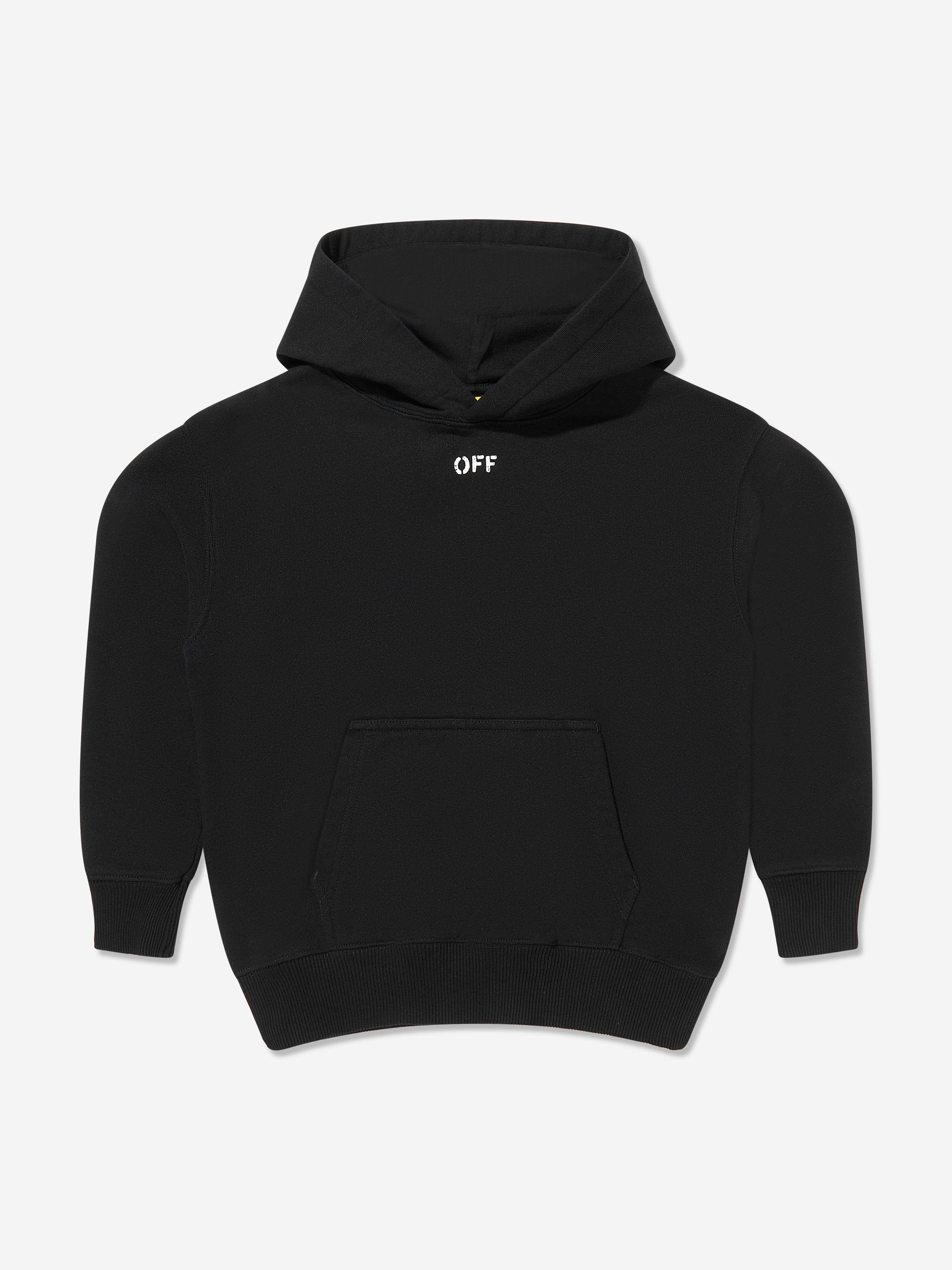 Off-White Off-White Kids Off Stamp Plain Hoodie in Black