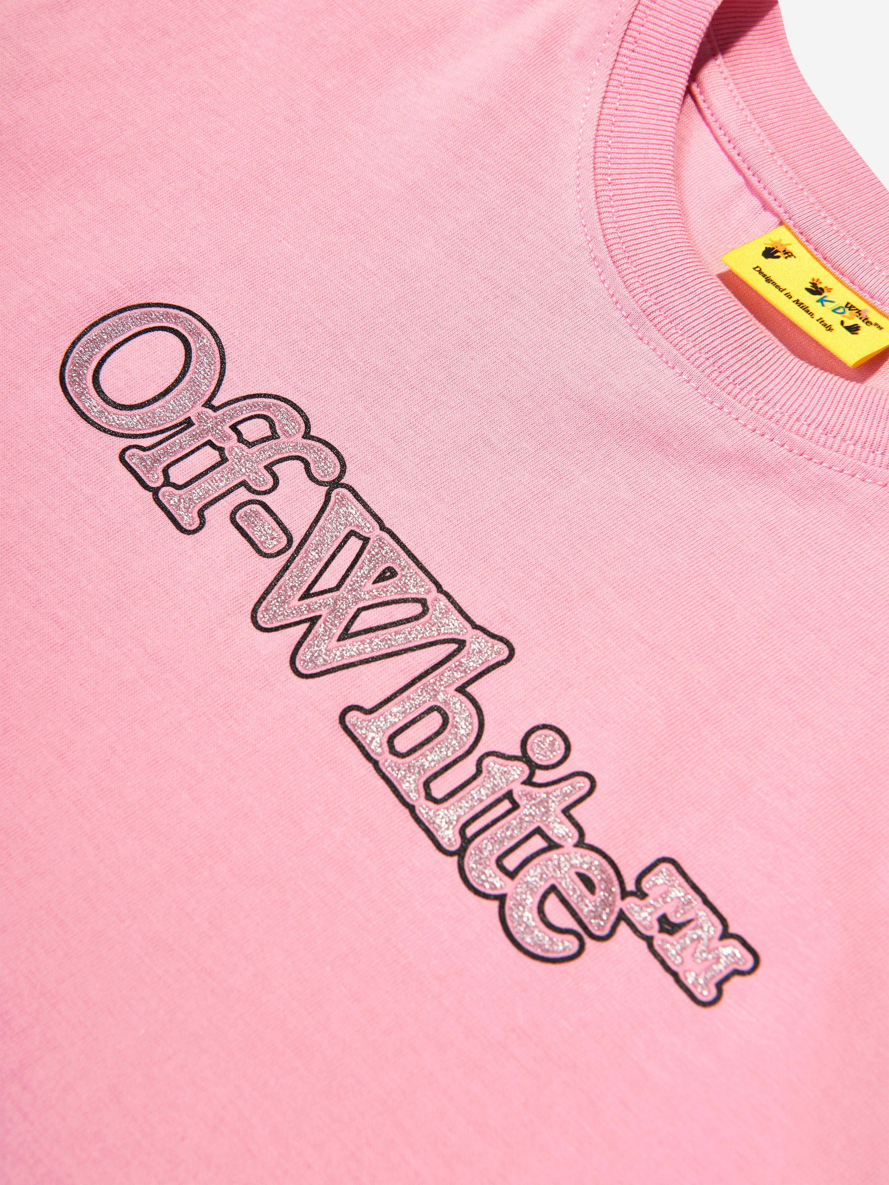 Off White Girls Big Bookish T Shirt in Pink Childsplay Clothing