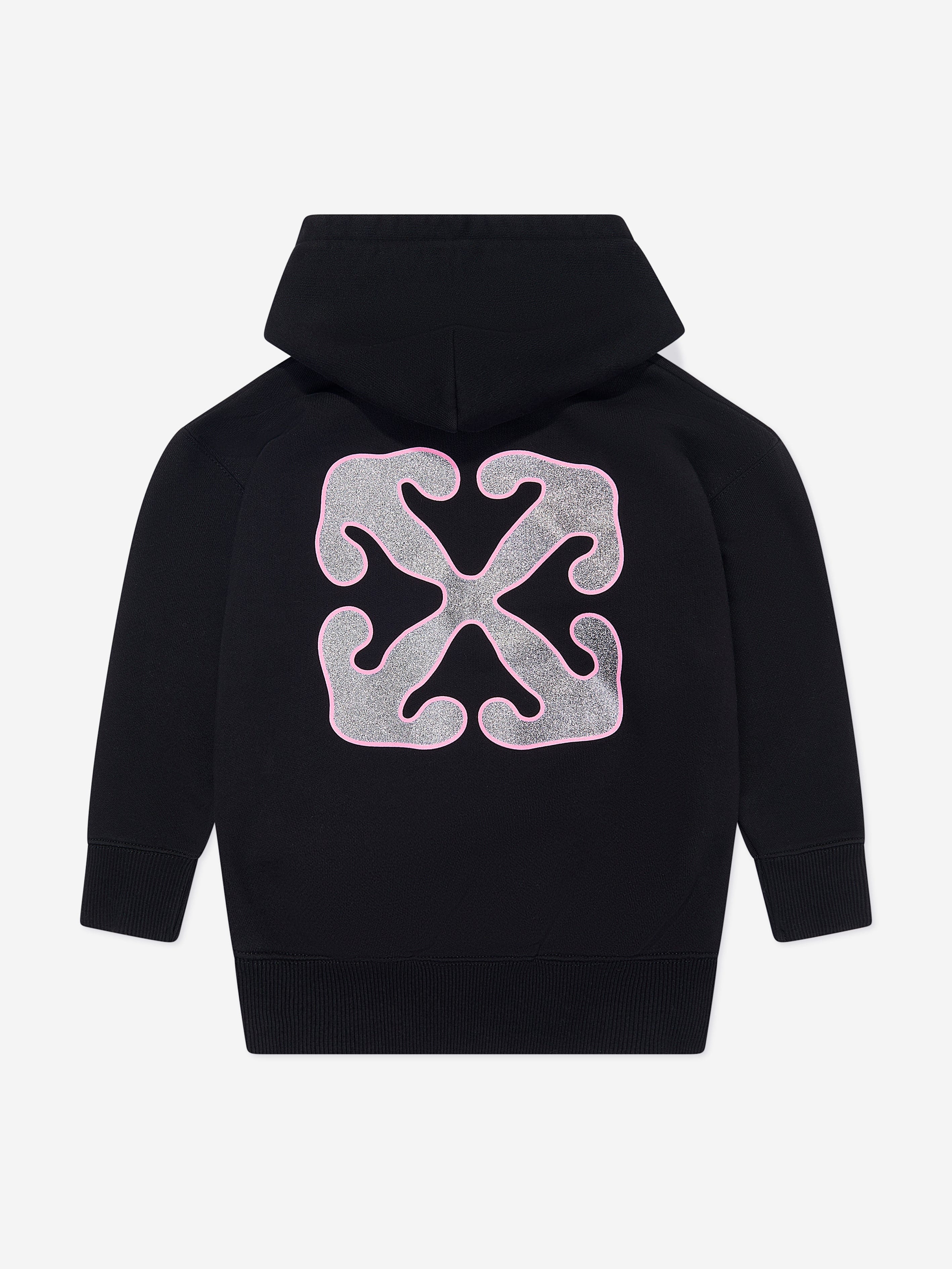 Off White Girls Arrow Chunky Hoodie in Black
