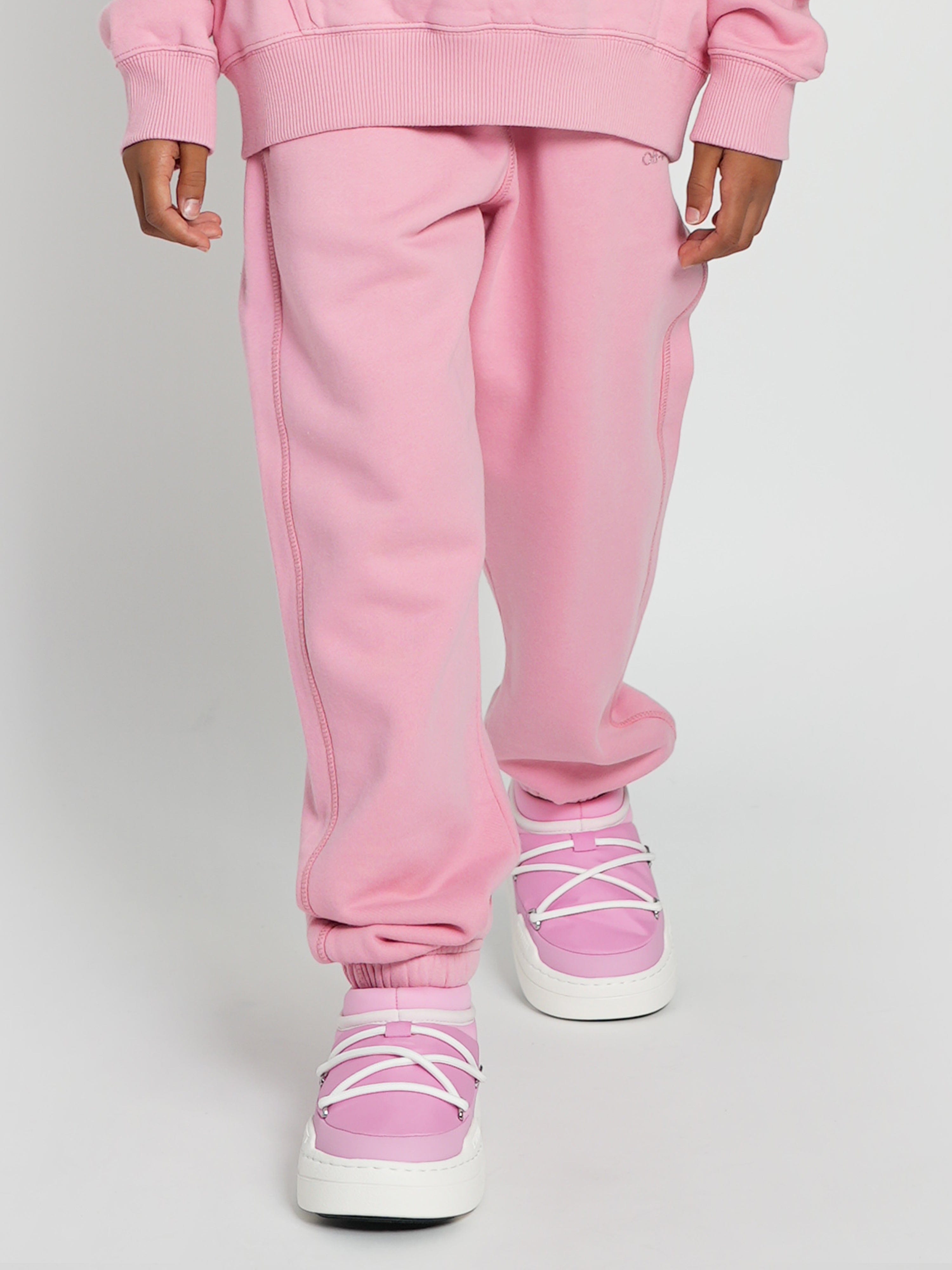 Off White Girls Bookish Joggers in Pink Childsplay Clothing