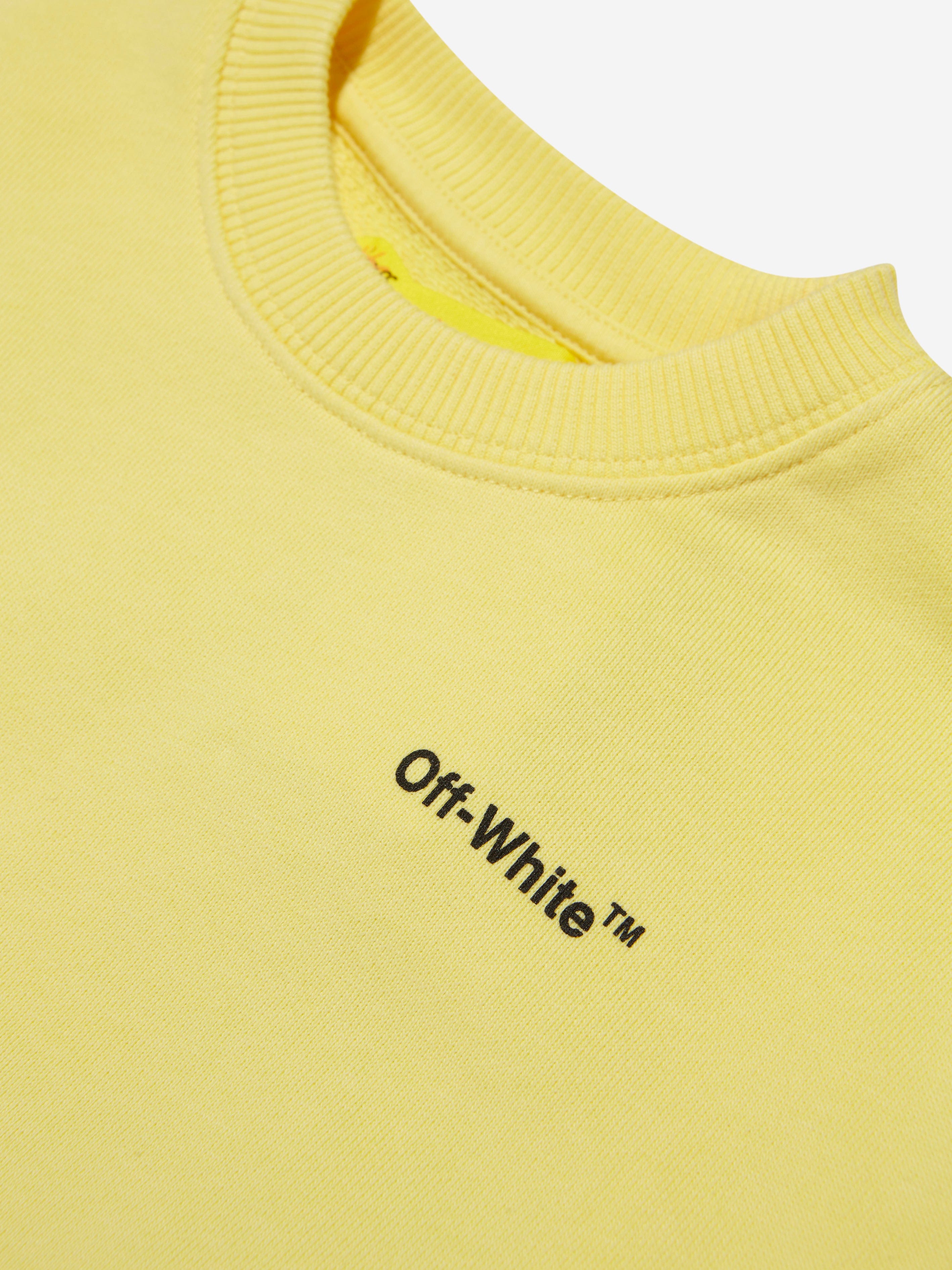 Off White Boys Rubber Arrow Sweatshirt in Yellow