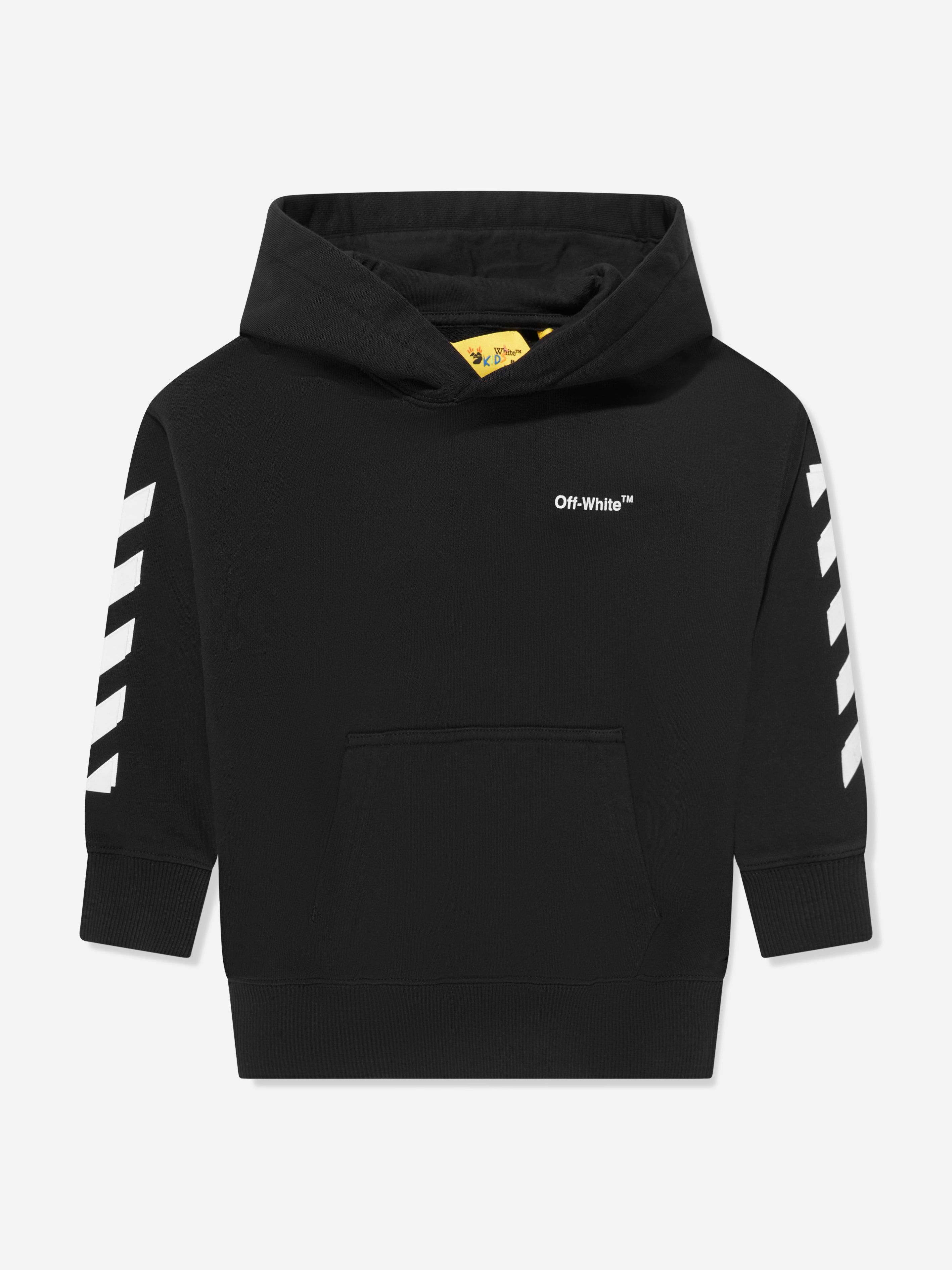 Off White Boys Rubber Arrow Hoodie in Black Childsplay Clothing