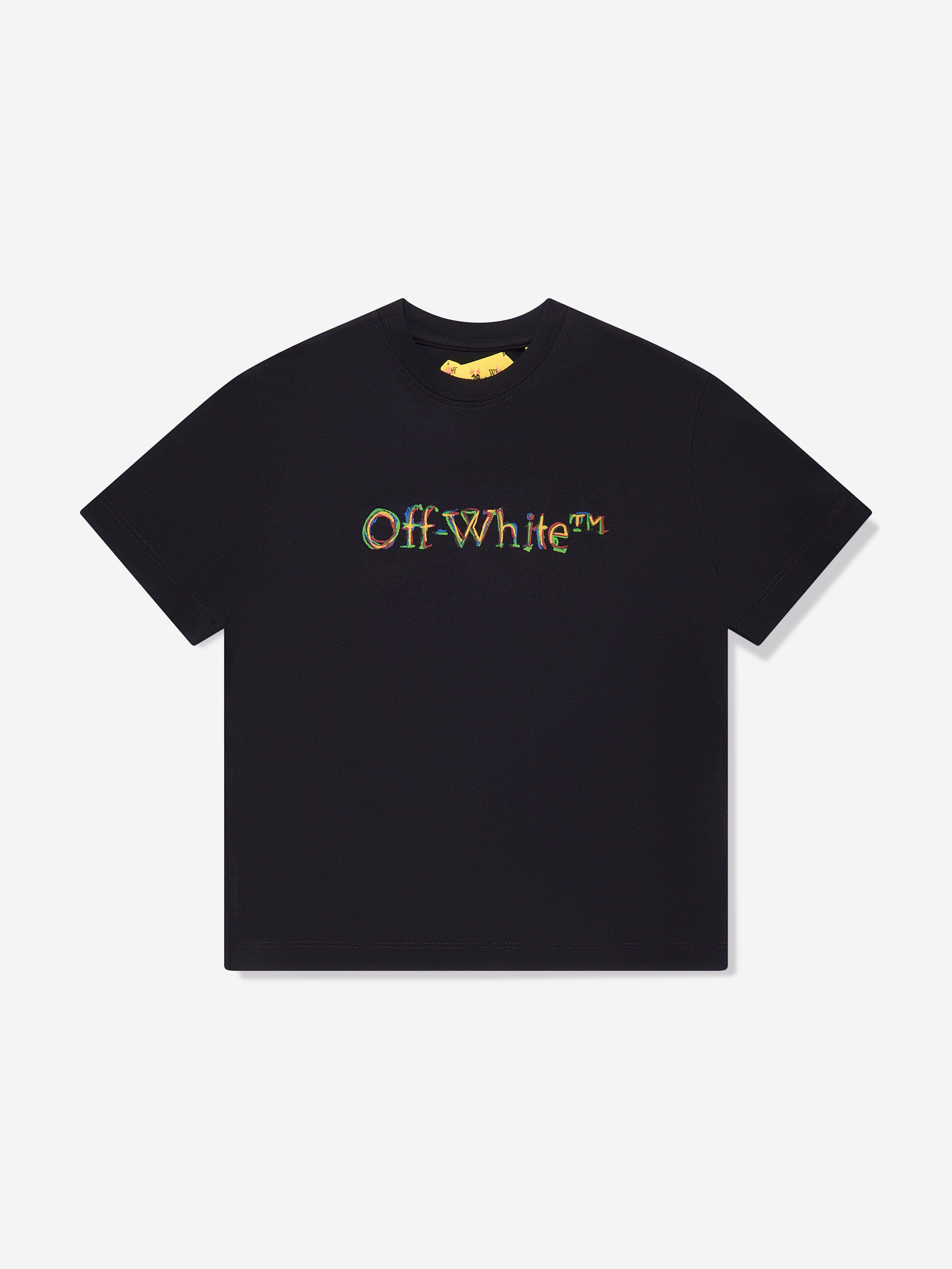 Boys Sketch Logo T Shirt in Black