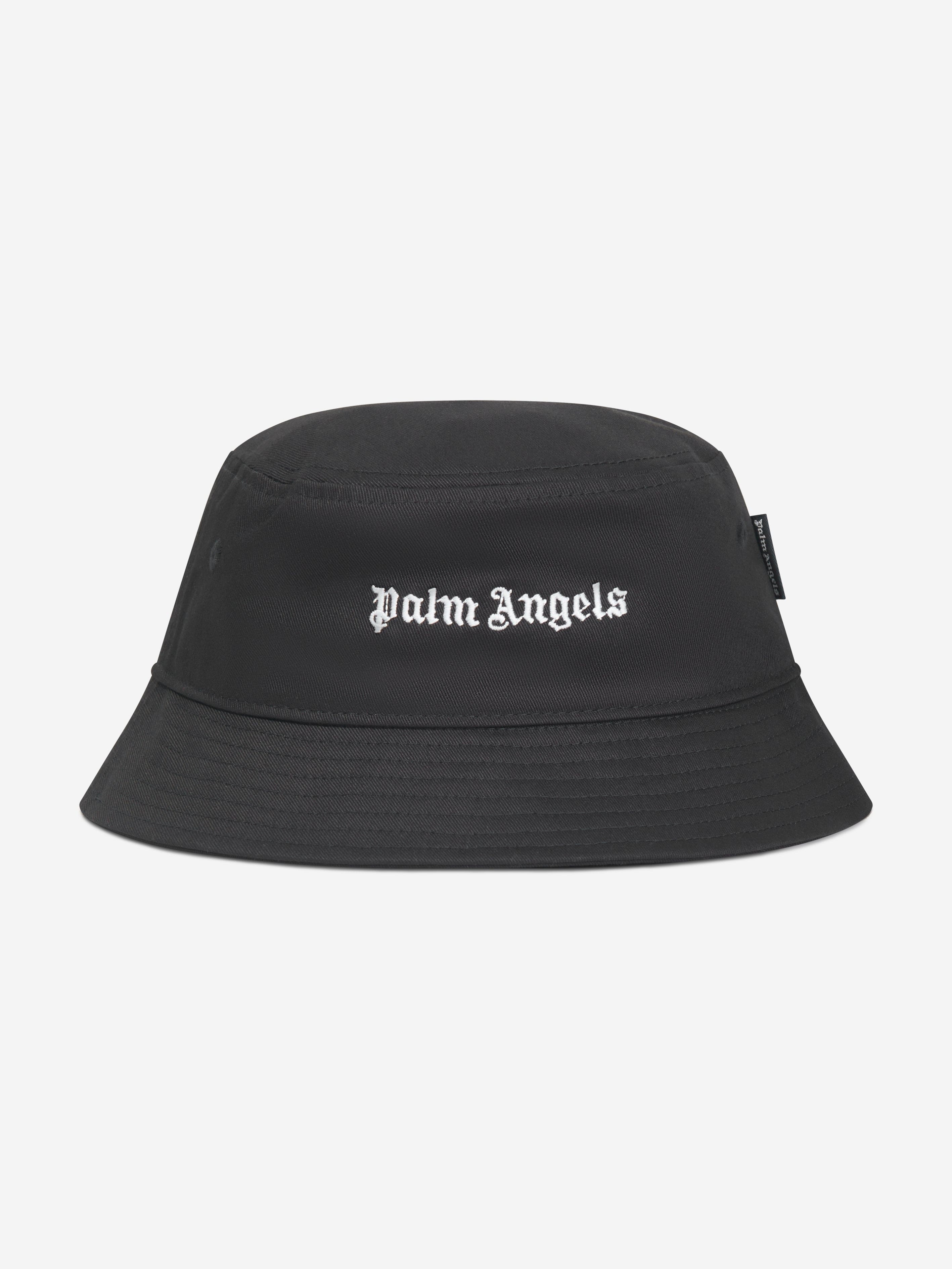 Palm Angels Girls Logo Bucket Hat in Black Childsplay Clothing