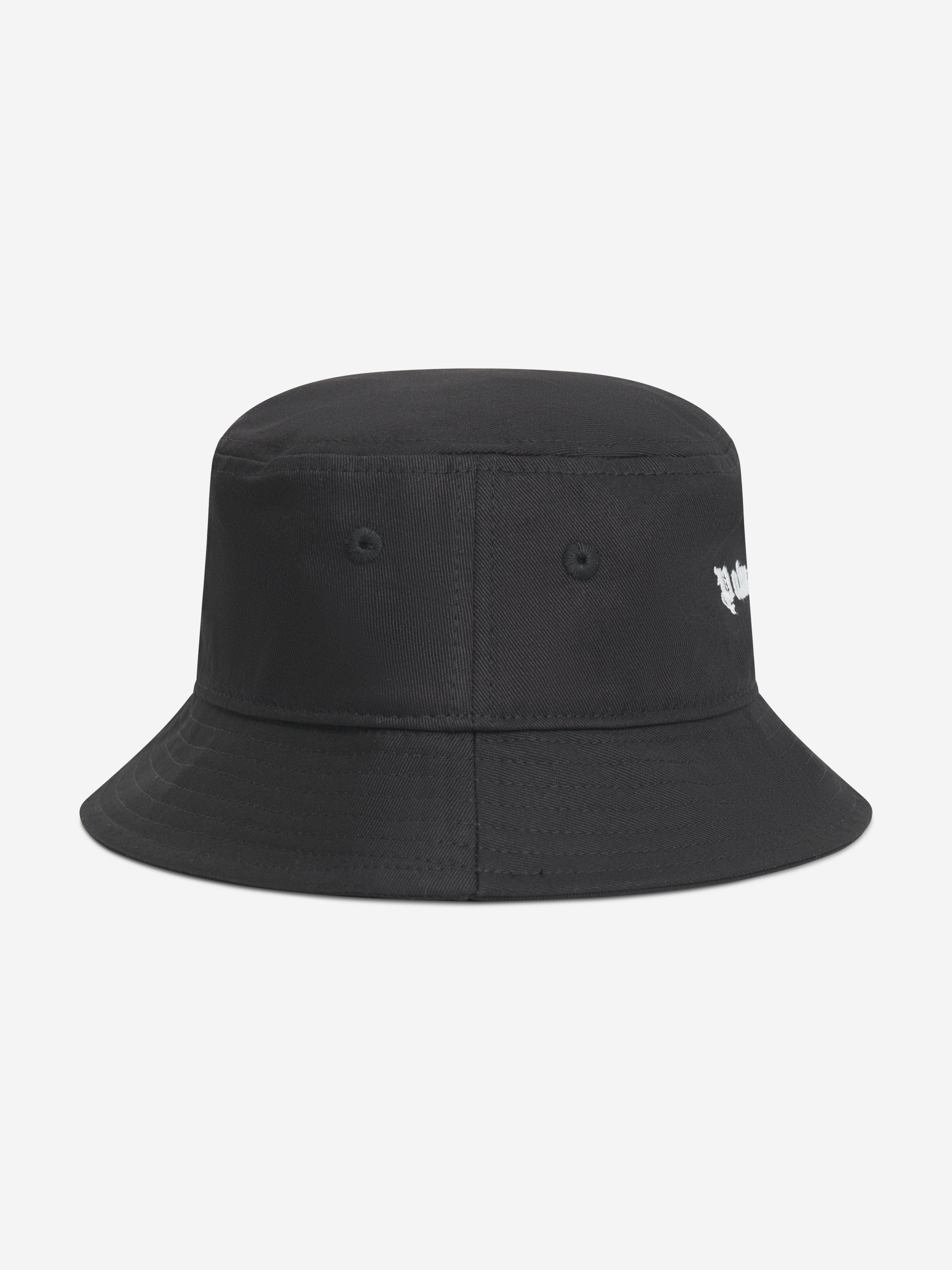 Palm Angels Girls Logo Bucket Hat in Black | Childsplay Clothing UK