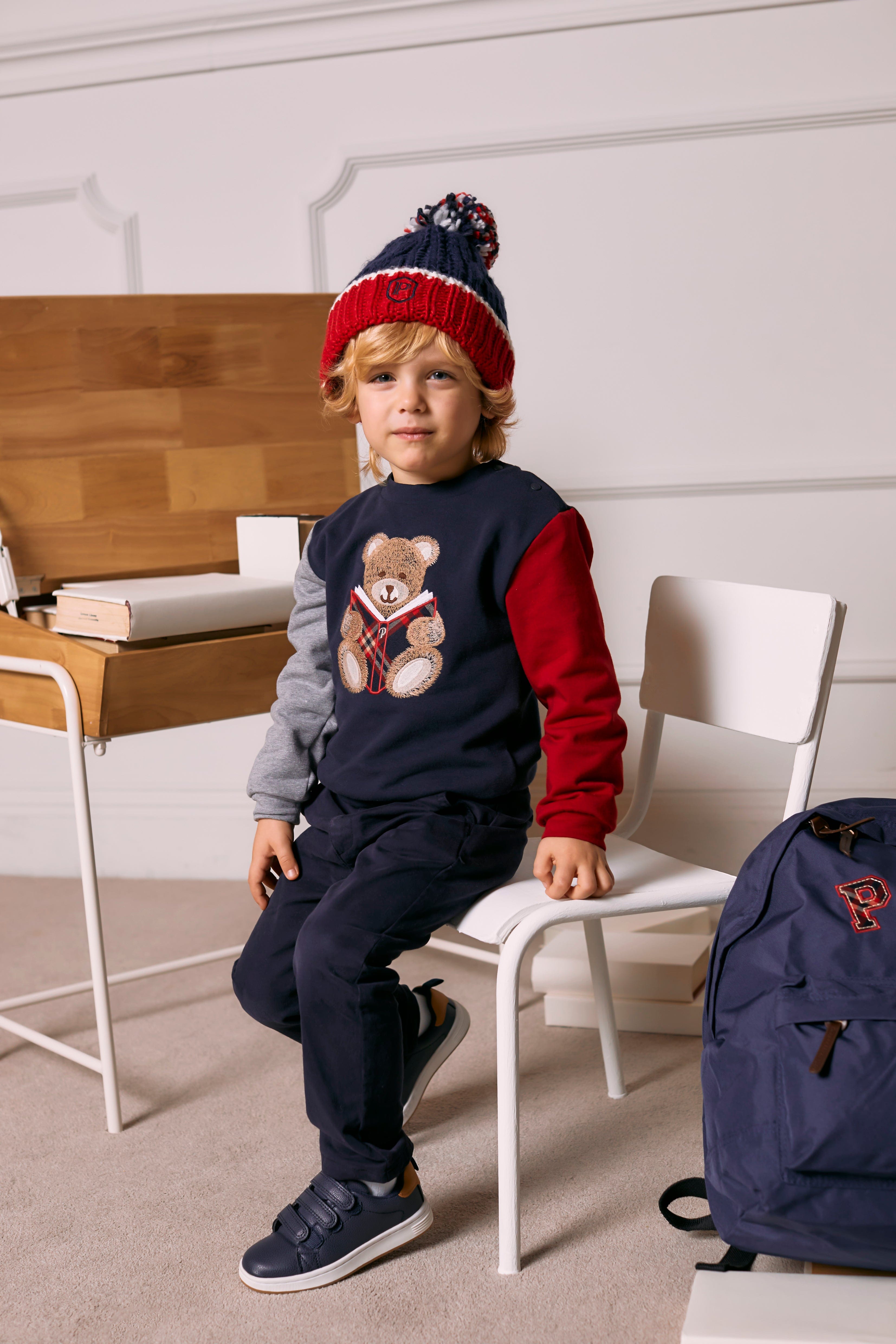 Patachou Baby Boys Teddy Bear Jumper in Navy Childsplay Clothing