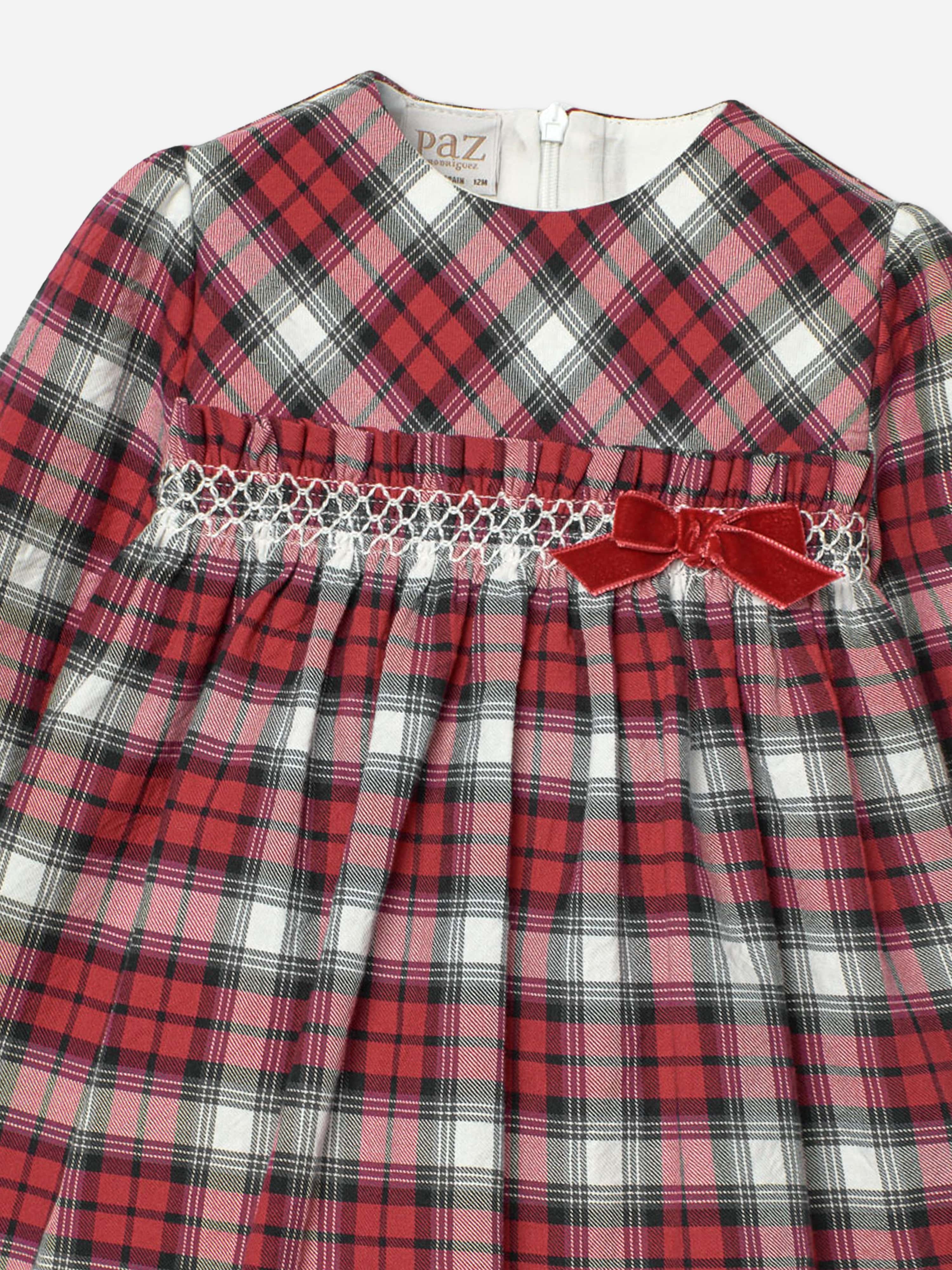 Paz Rodriguez Girls Tartan Dress in Red