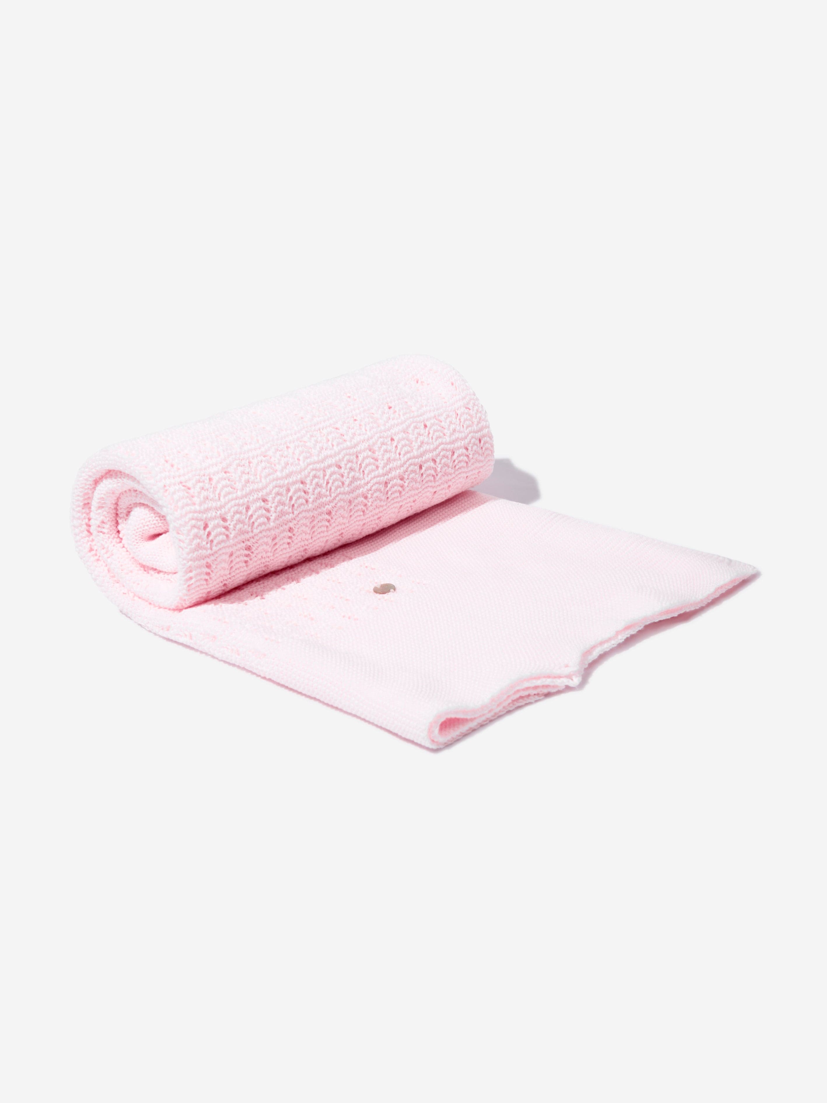Baby Girls Cotton Knit Blanket in Pink (106cm)