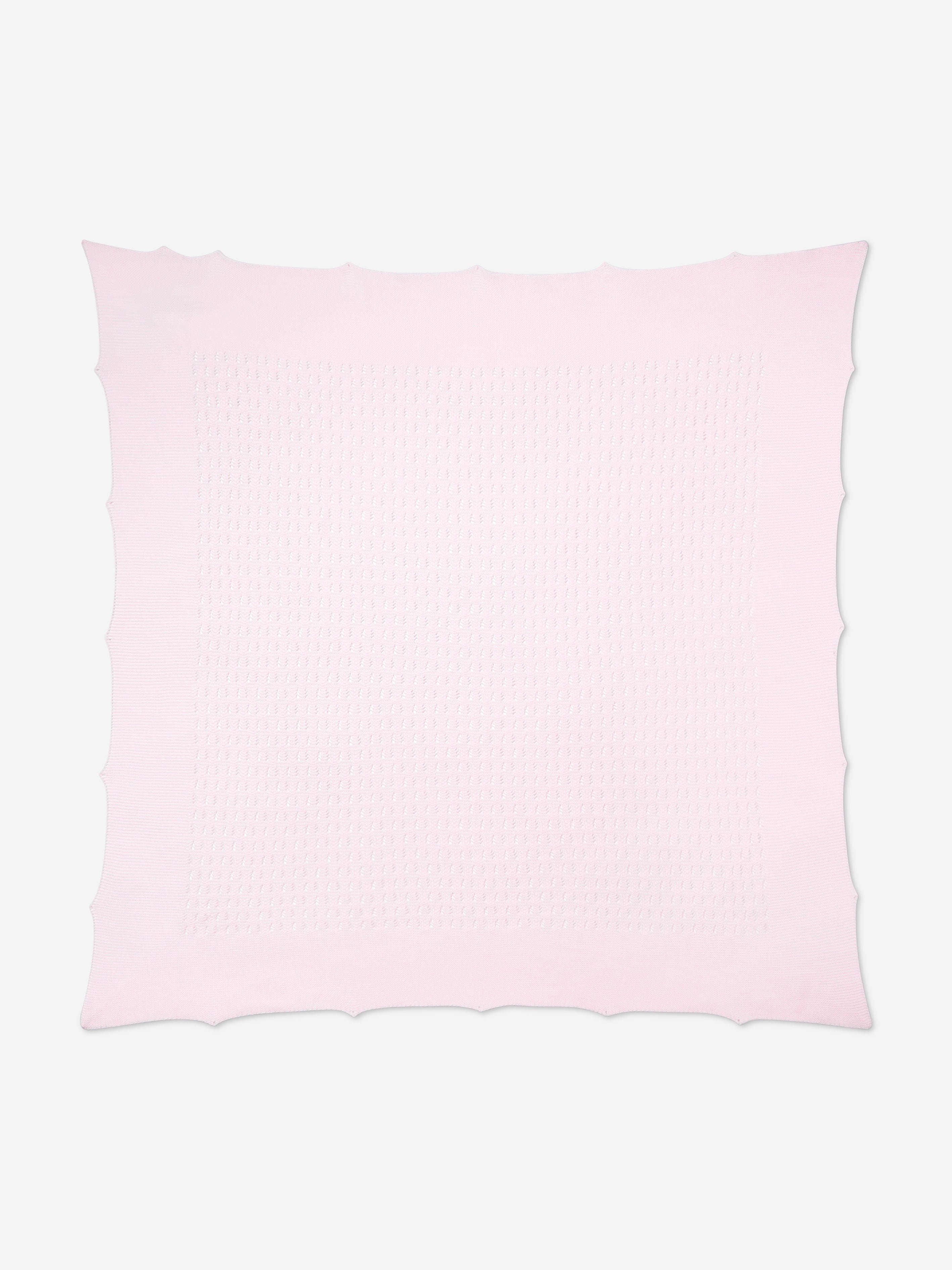 Baby Girls Cotton Knit Blanket in Pink (106cm)