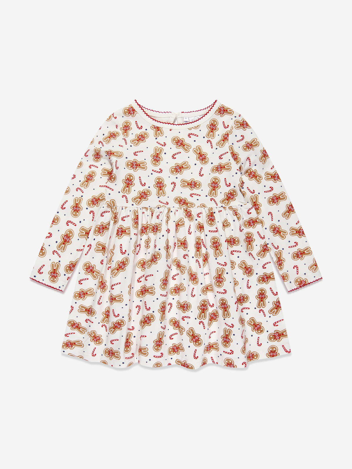 Rachel Riley Girls Gingerbread Jersey Dress in White | Childsplay ...